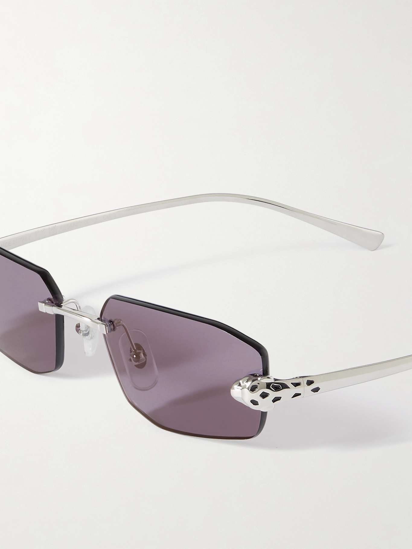 Rectangle-frame silver-tone sunglasses - 4