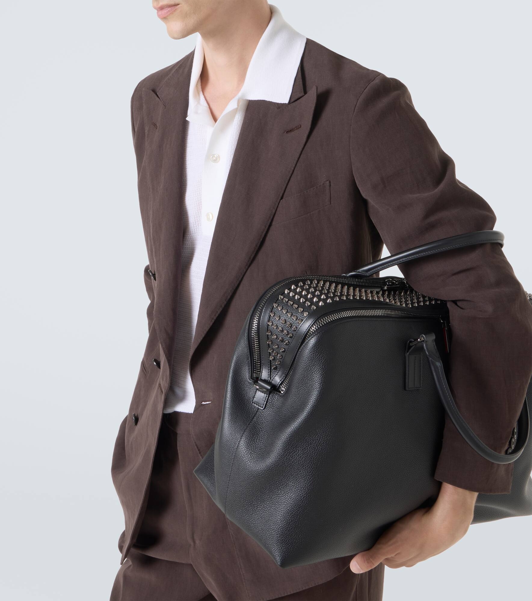 Funky studded leather duffel bag - 3
