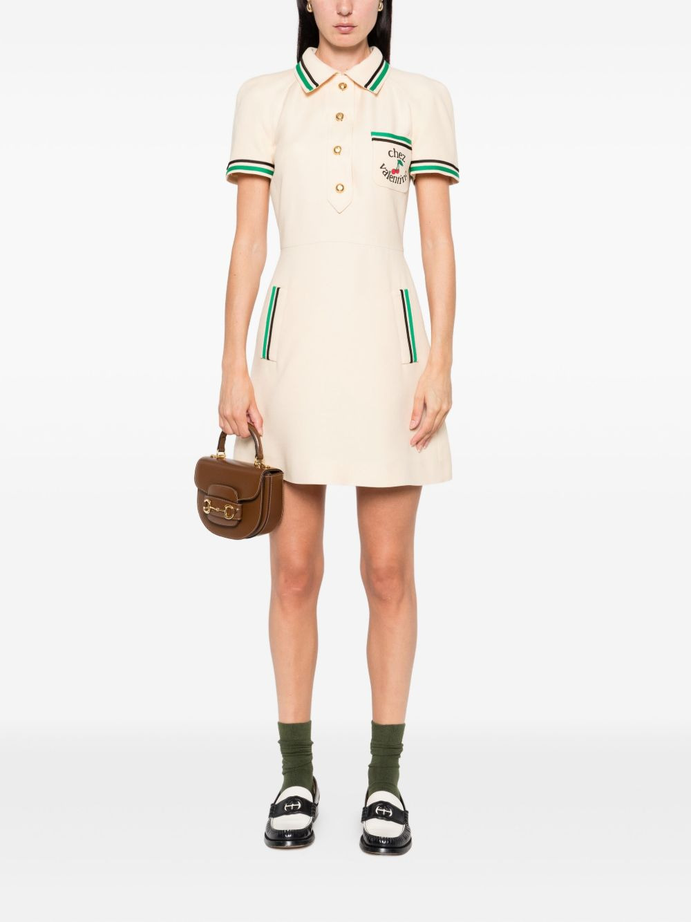 cherry-motif polo dress - 2