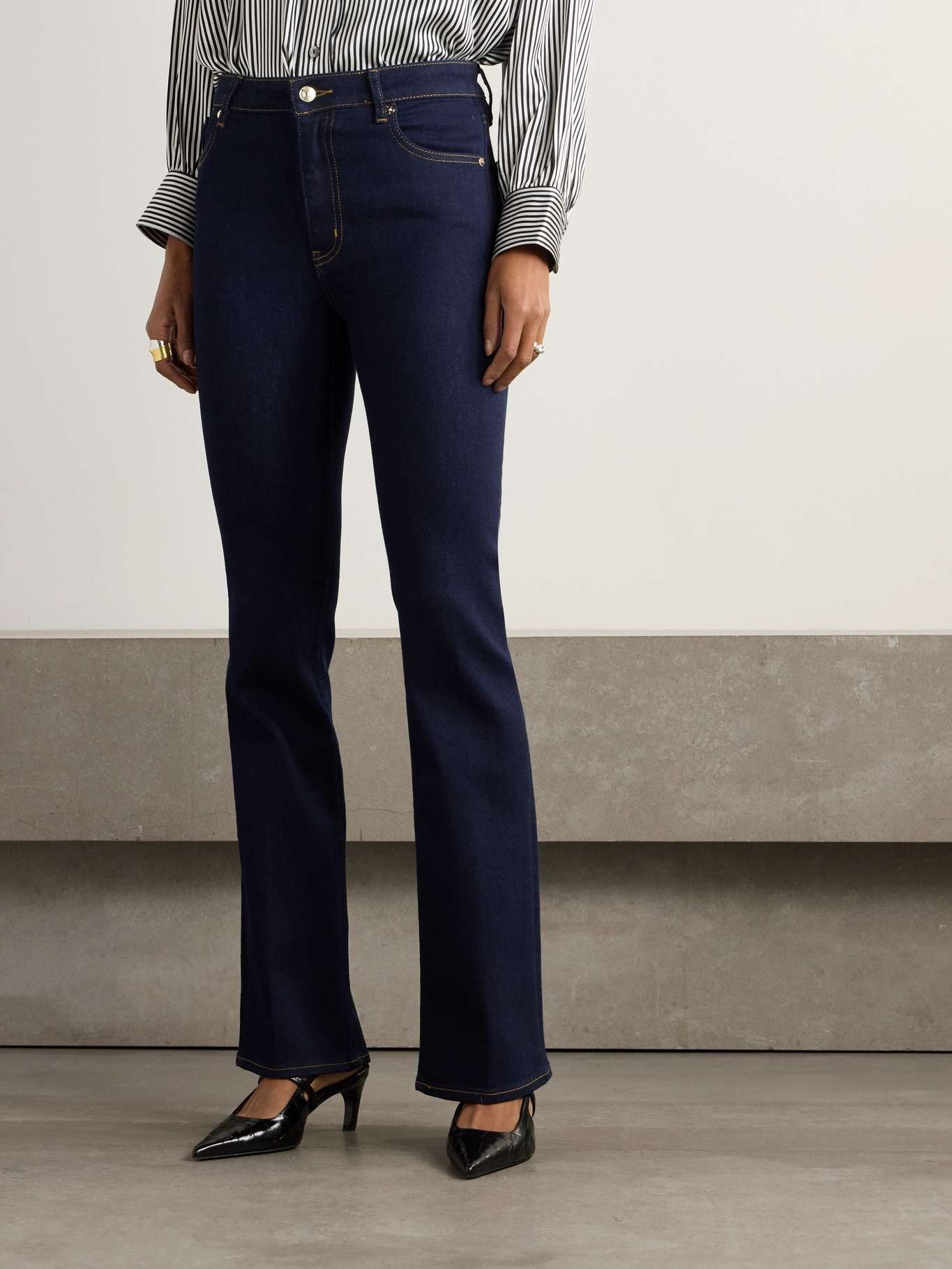 Reboot Super stretch high-rise bootcut jeans Dark denim - 3