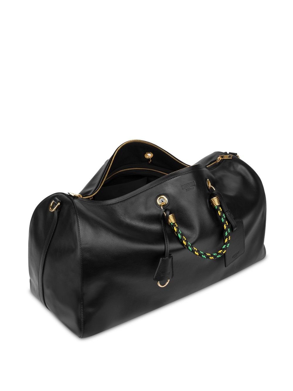 zip-up leather duffle bag - 3