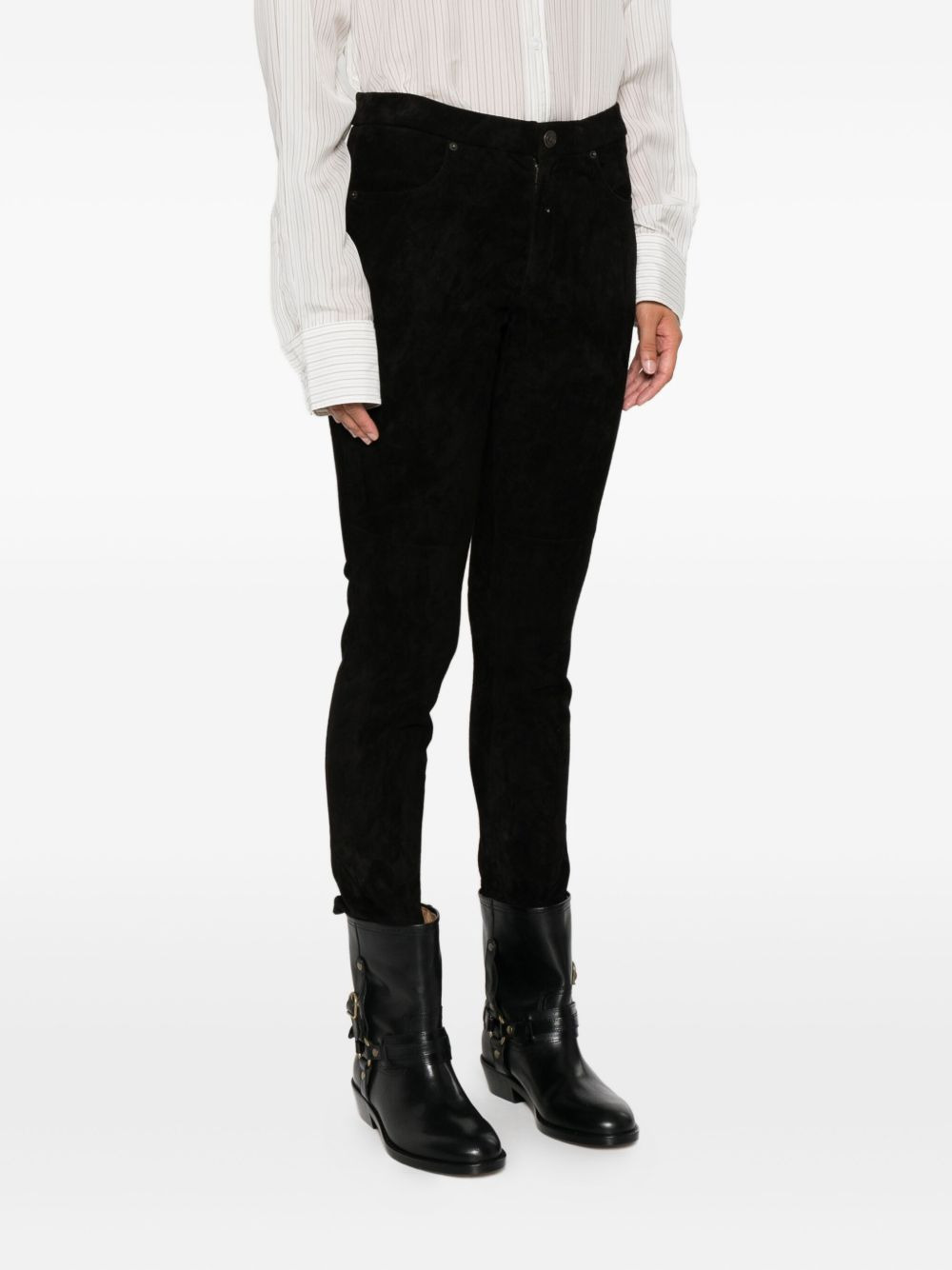 Dorothea zip-cuffed suede trousers - 3