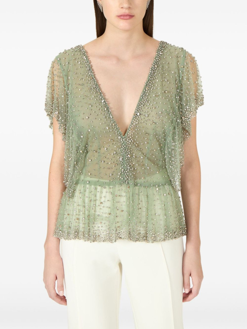 Aletta crystal peplum top 4
