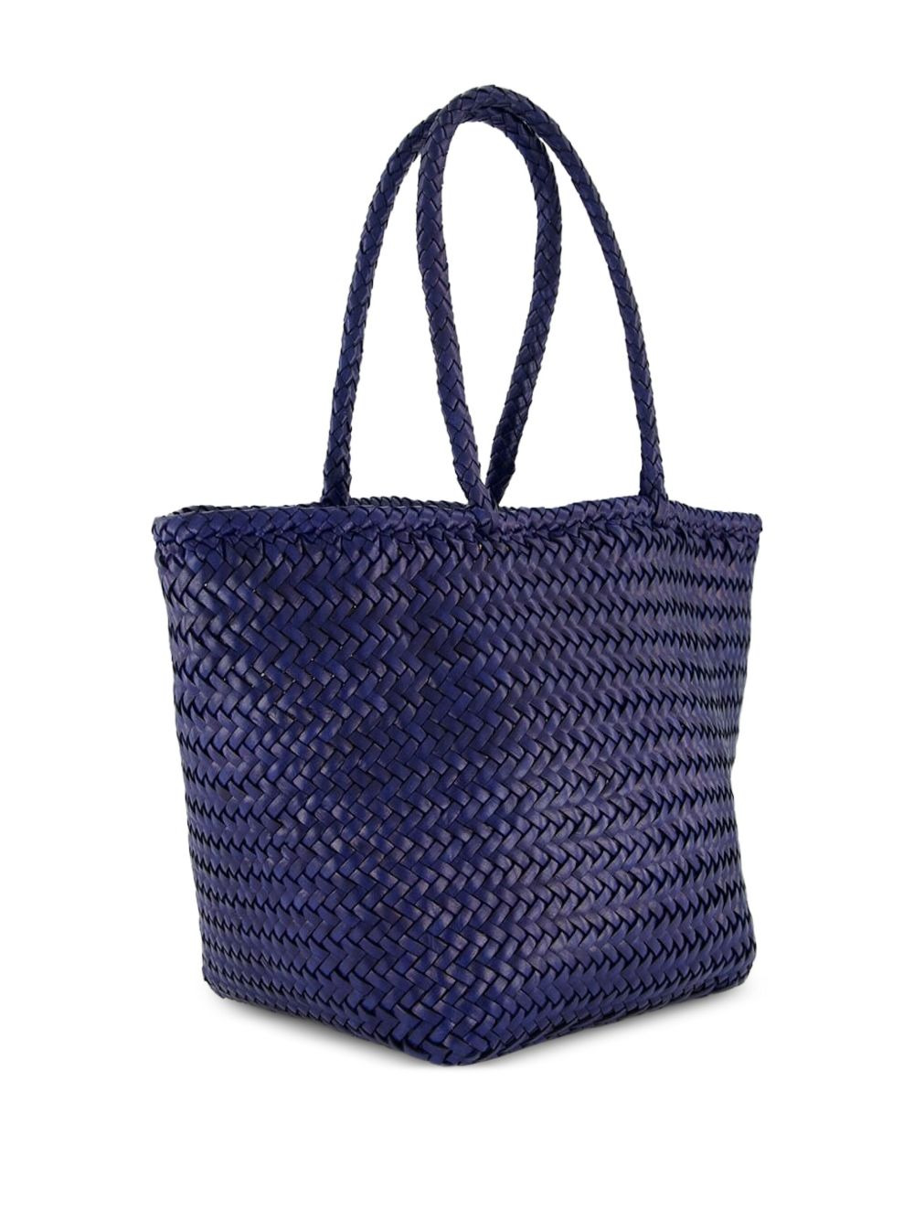 small Grace leather woven tote bag - 4