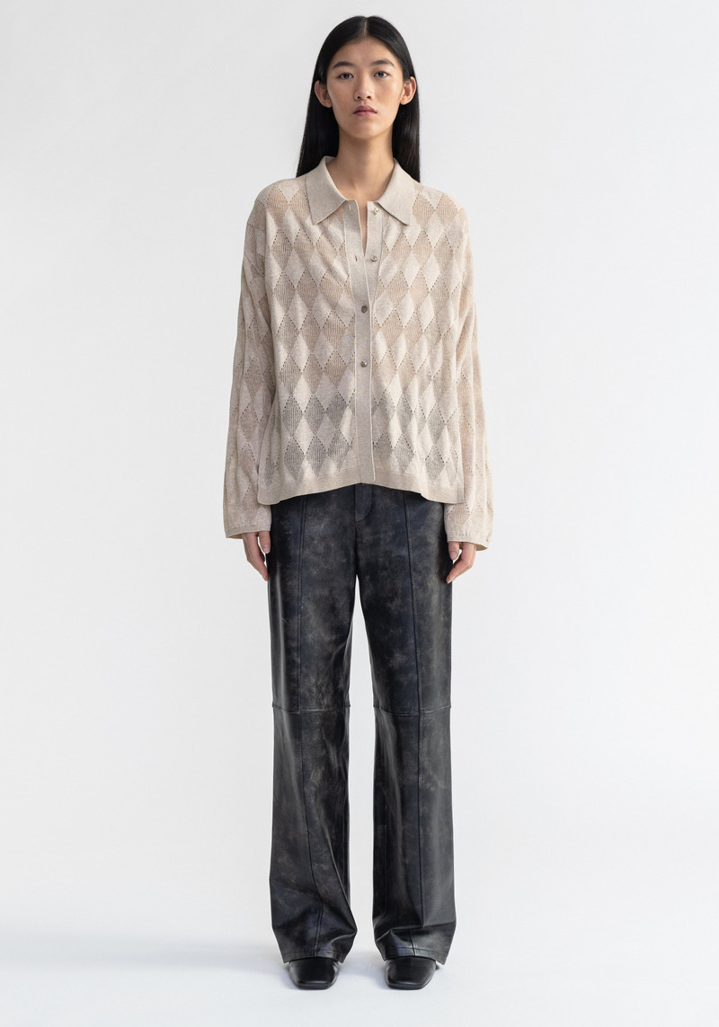 AERON TAMARA
Diamond knit cardigan shirt outlook