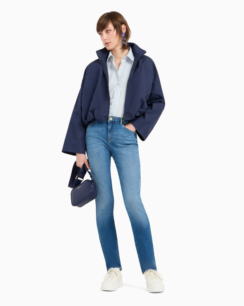 EMPORIO ARMANI ASV J18 high-waisted skinny-leg jeans in a worn-look organic stretch denim outlook