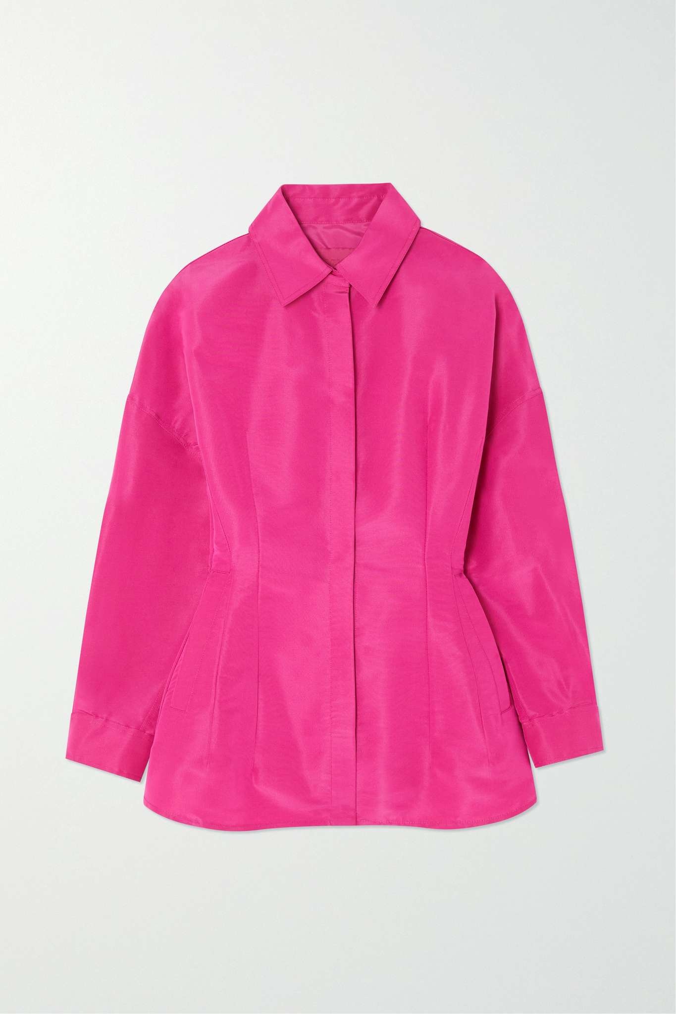Silk-moiré mini shirt dress - 1