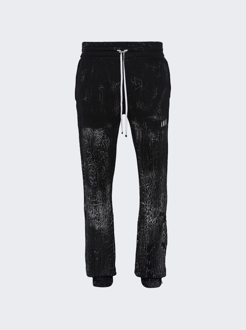 Cracked Dye Logo Sweatpants Black - 1