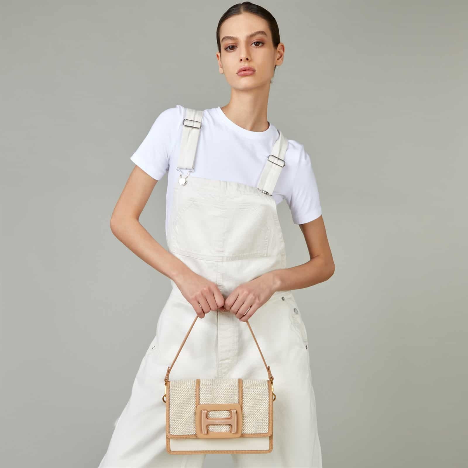 Hogan H-Bag Crossbody Bag Beige Pink 4