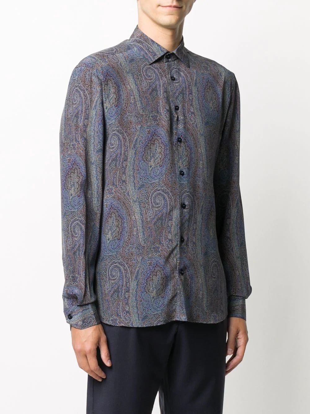 paisley print silk shirt - 3