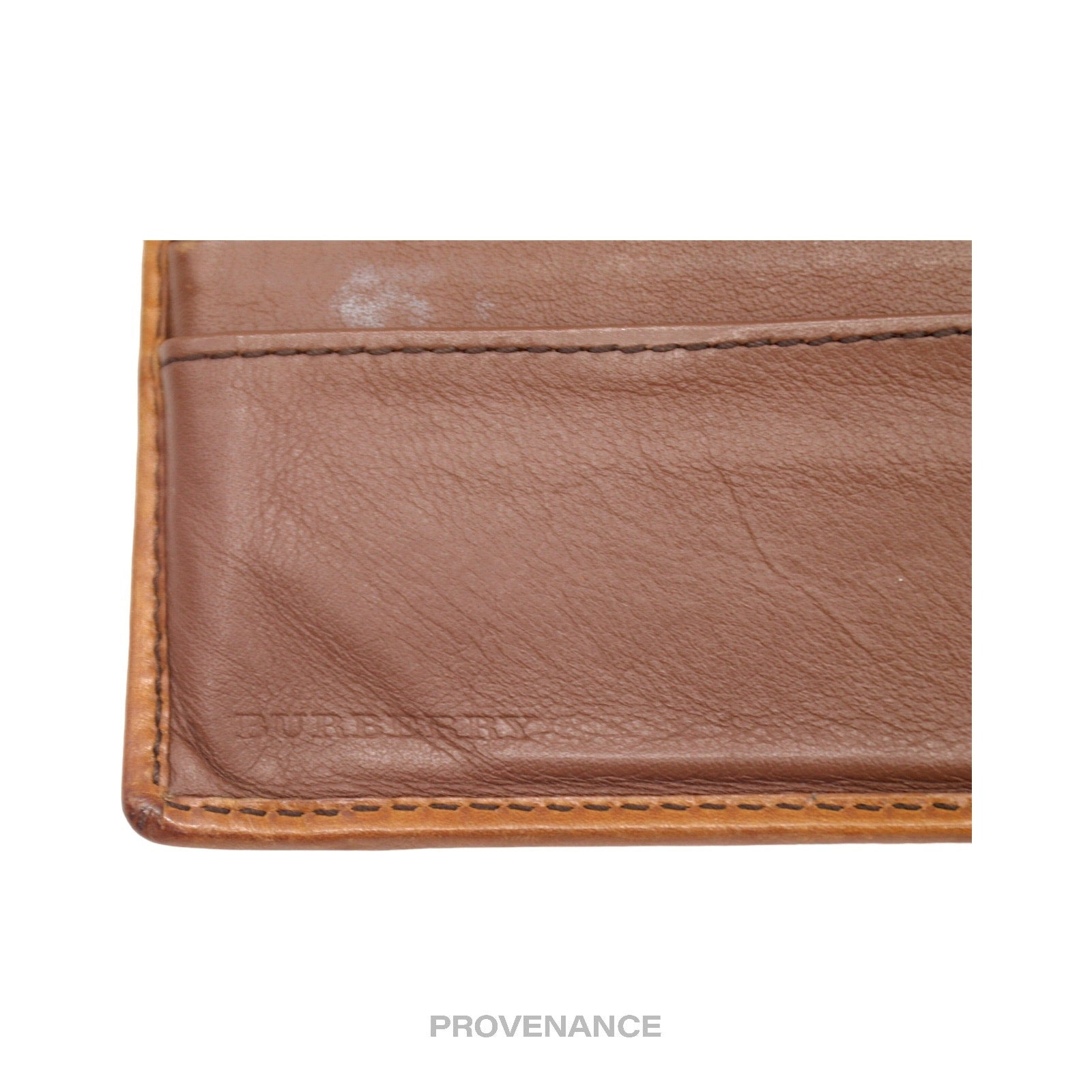 Burberry Nova Check Canvas Bifold Wallet - Brown Leather - 3