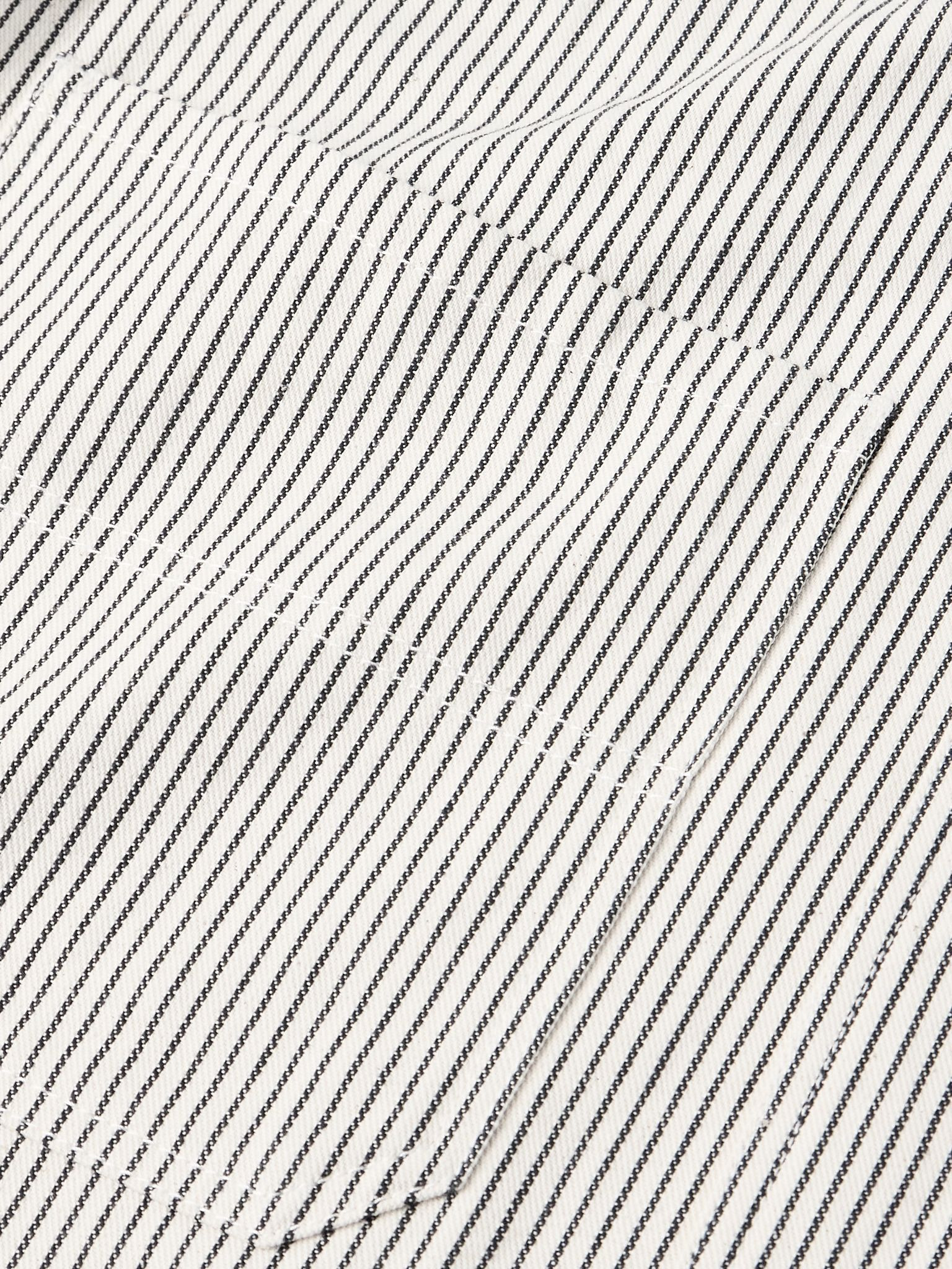 Stoker Striped Cotton Overshirt White - 5