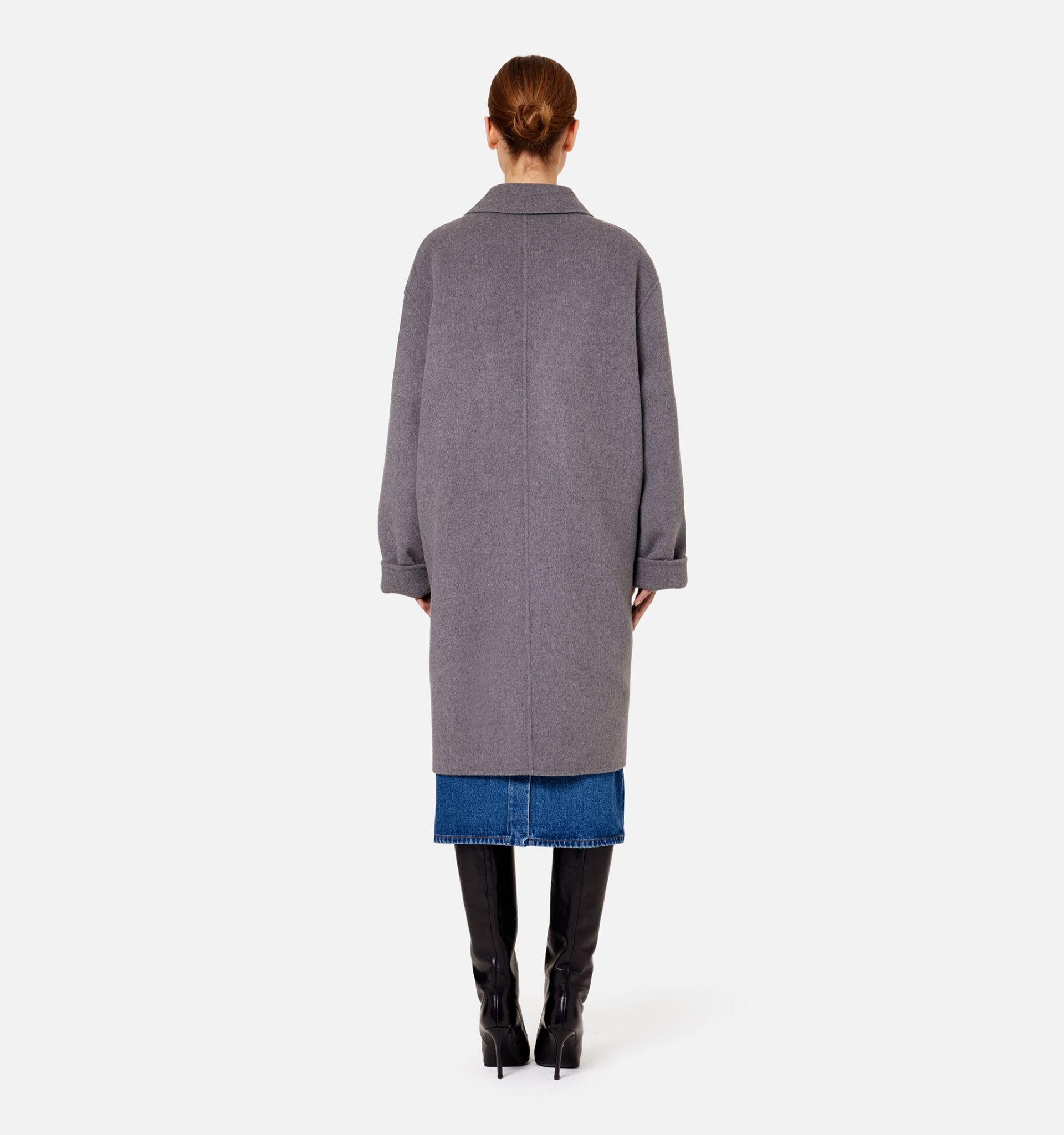 Double Face Coat With Patch Pockets - 6