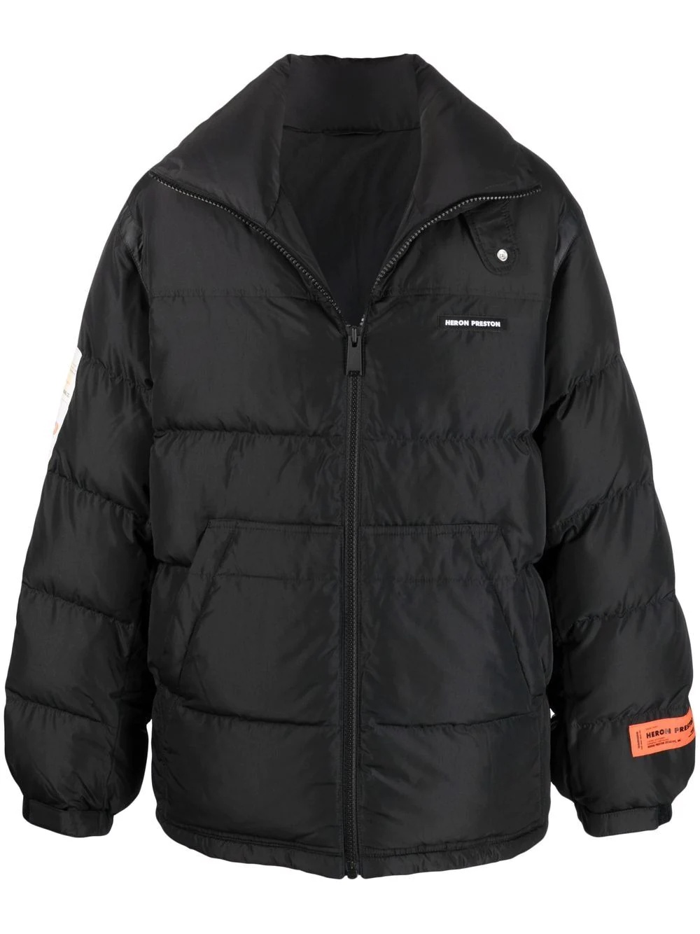 logo patch puffer jacket - 1