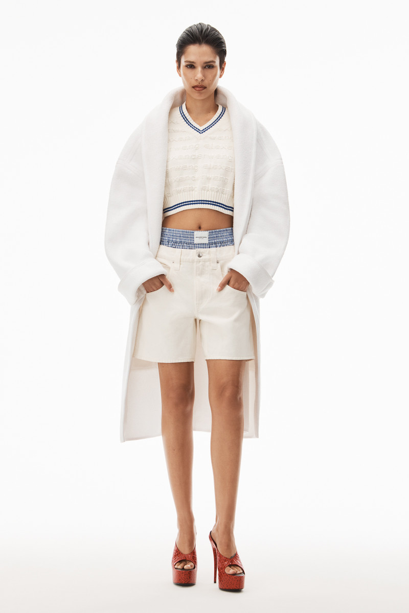 Alexander Wang LAYERED BOXER BOY SHORTS IN DENIM outlook