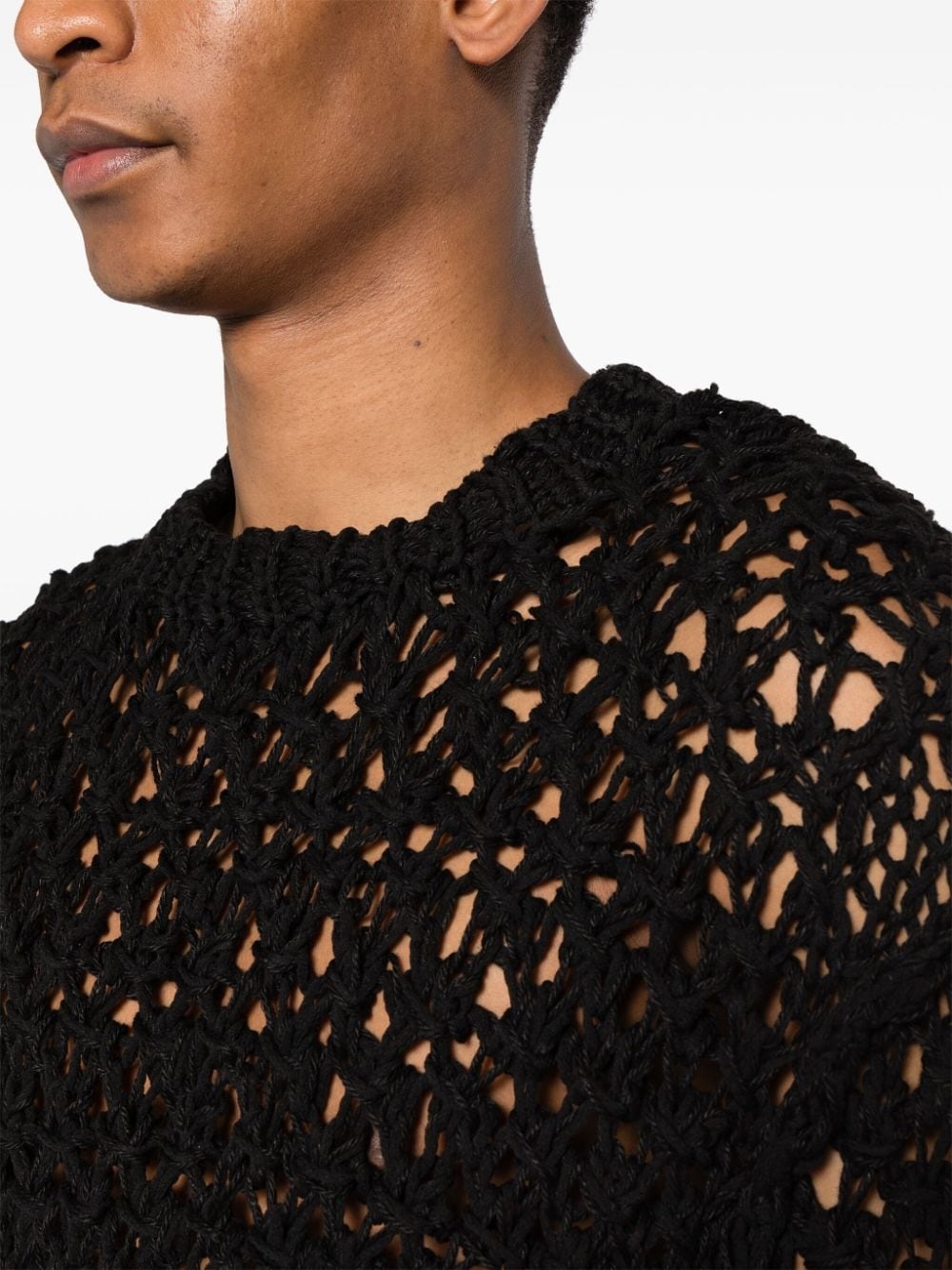 open-knit linen-blend jumper - 5