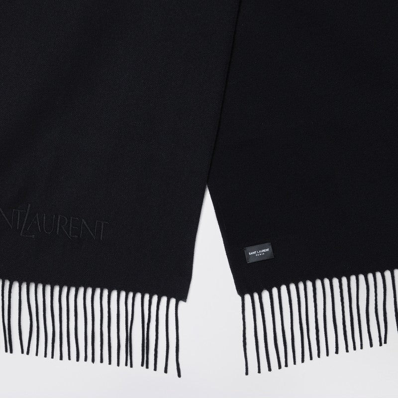 Saint Laurent Black Cashmere Scarf Men - 2