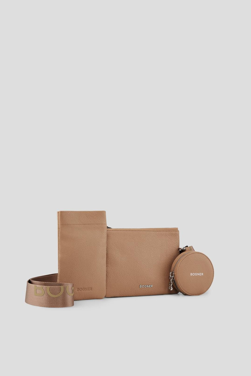 BOGNER PONTRESINA MARLY MULTI-POCKET SHOULDER BAG IN SAND outlook