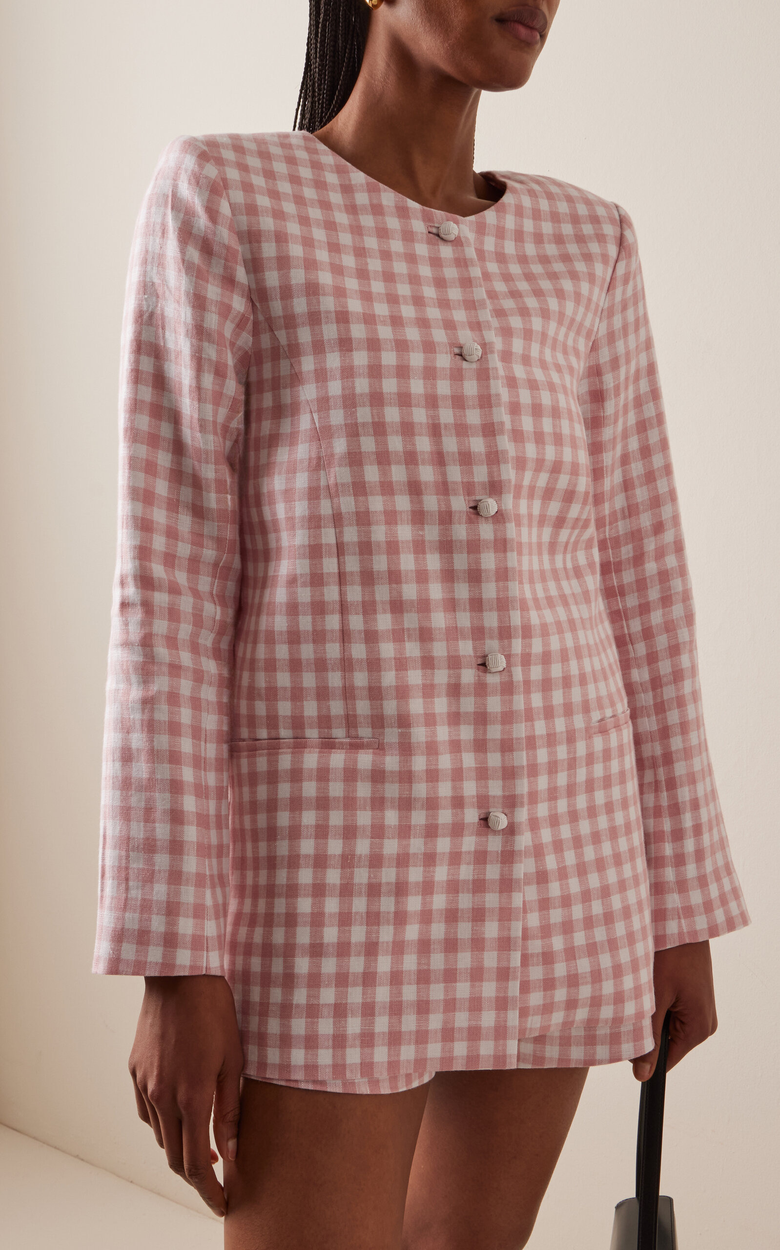 Exclusive Riviera Rio Checked Linen Jacket pink - 3