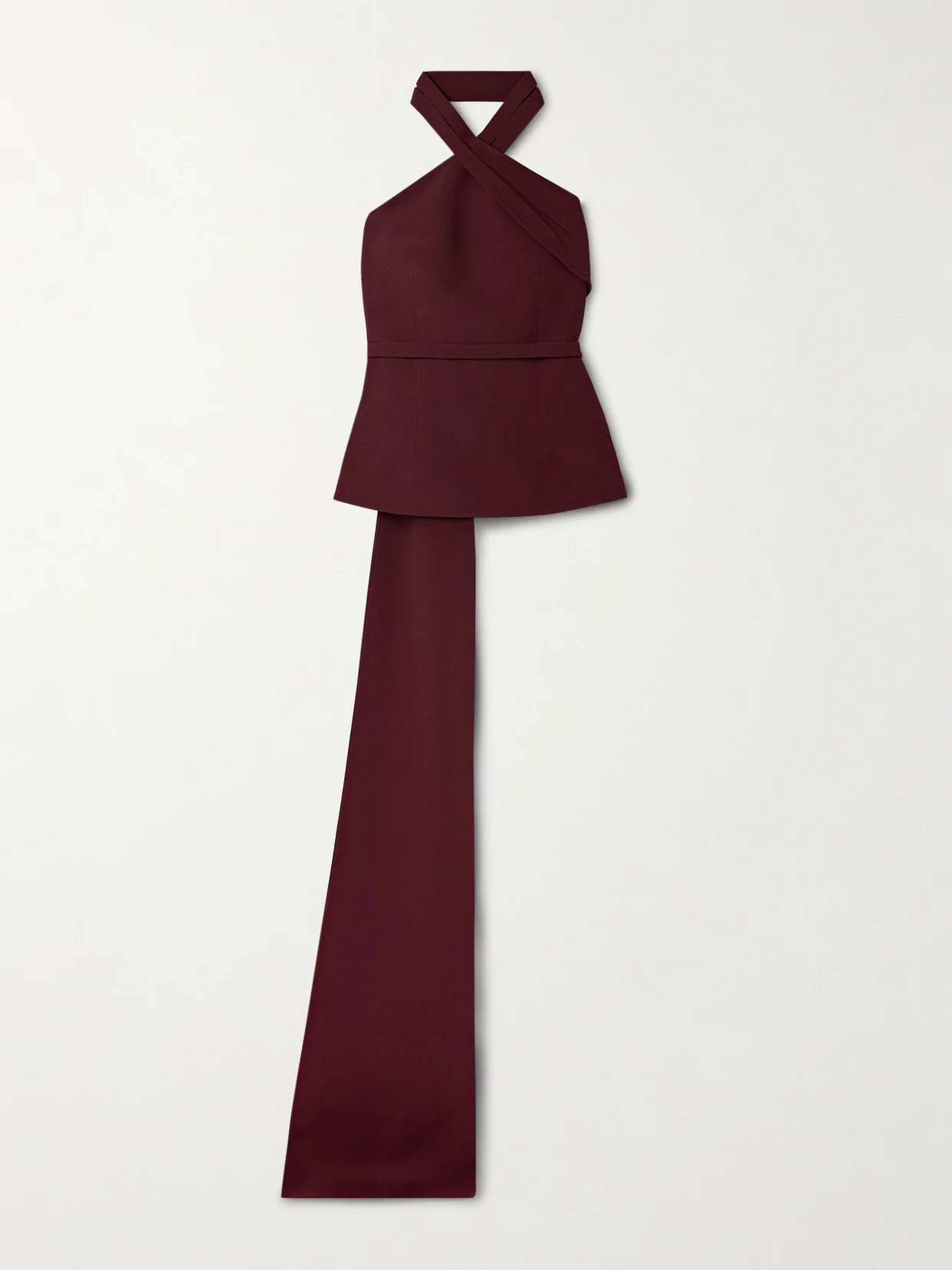 Odele Asymmetric Draped Crepe Halterneck Top - 1