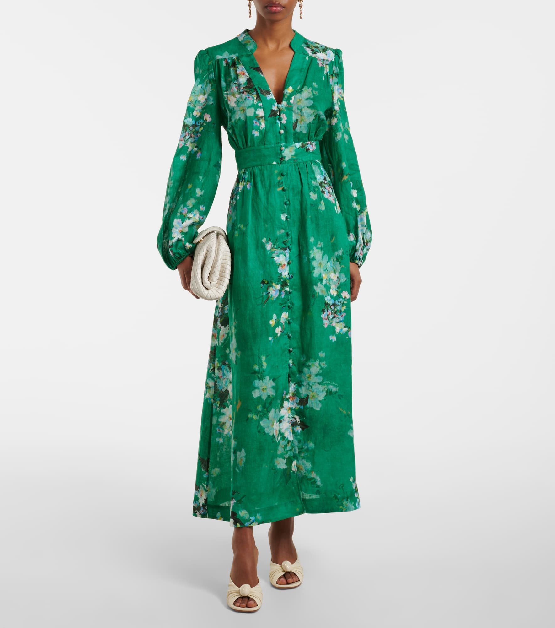 【Zimmermann】EVERLEY PLUNGE MIDI DRESS プランジ ミディ Zimmermann Everley plunge midi dress | The Fashion Square