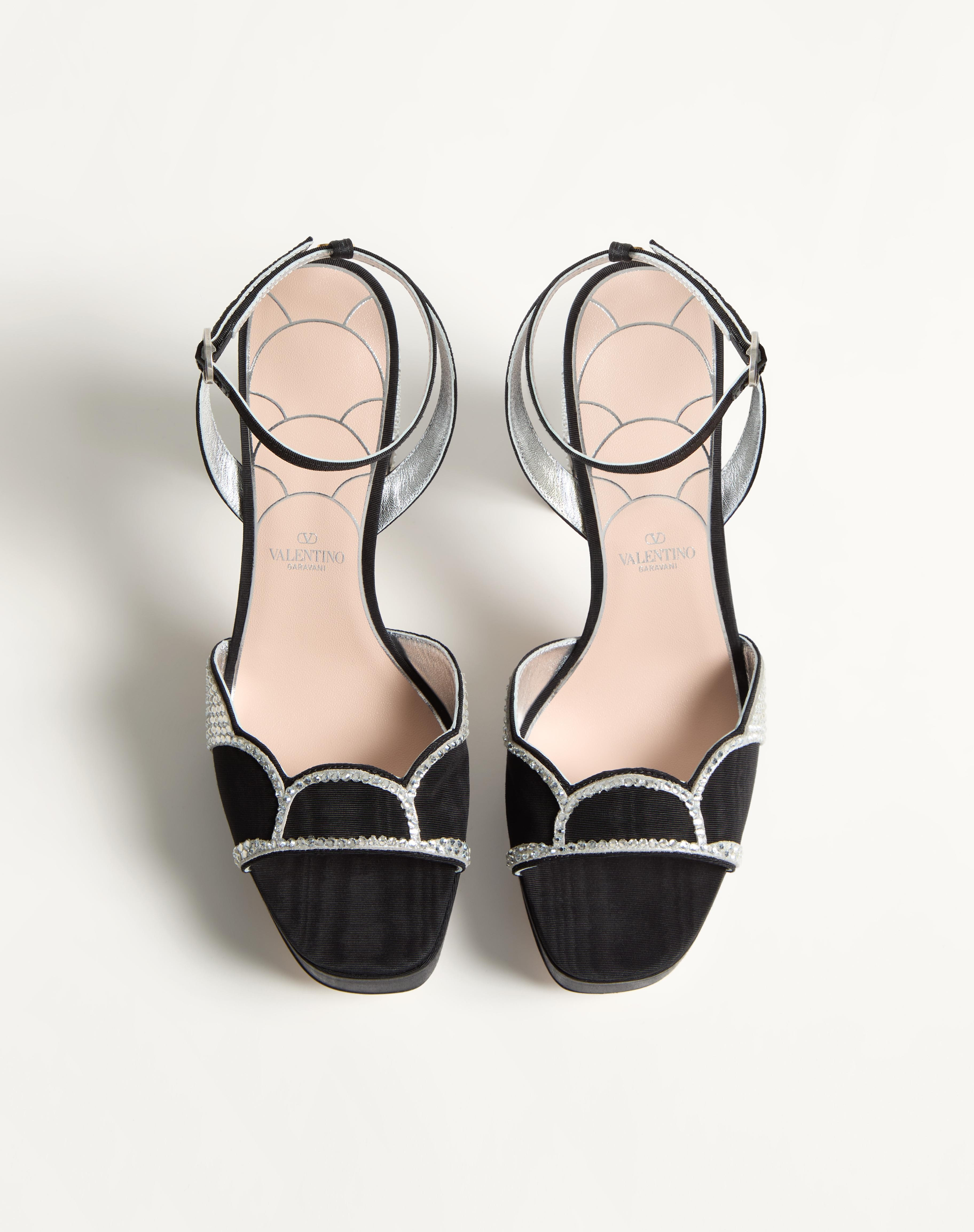 BOWOW PLATFORM SANDAL IN MOIRÉ FABRIC WITH CRYSTALS 115MM - 4