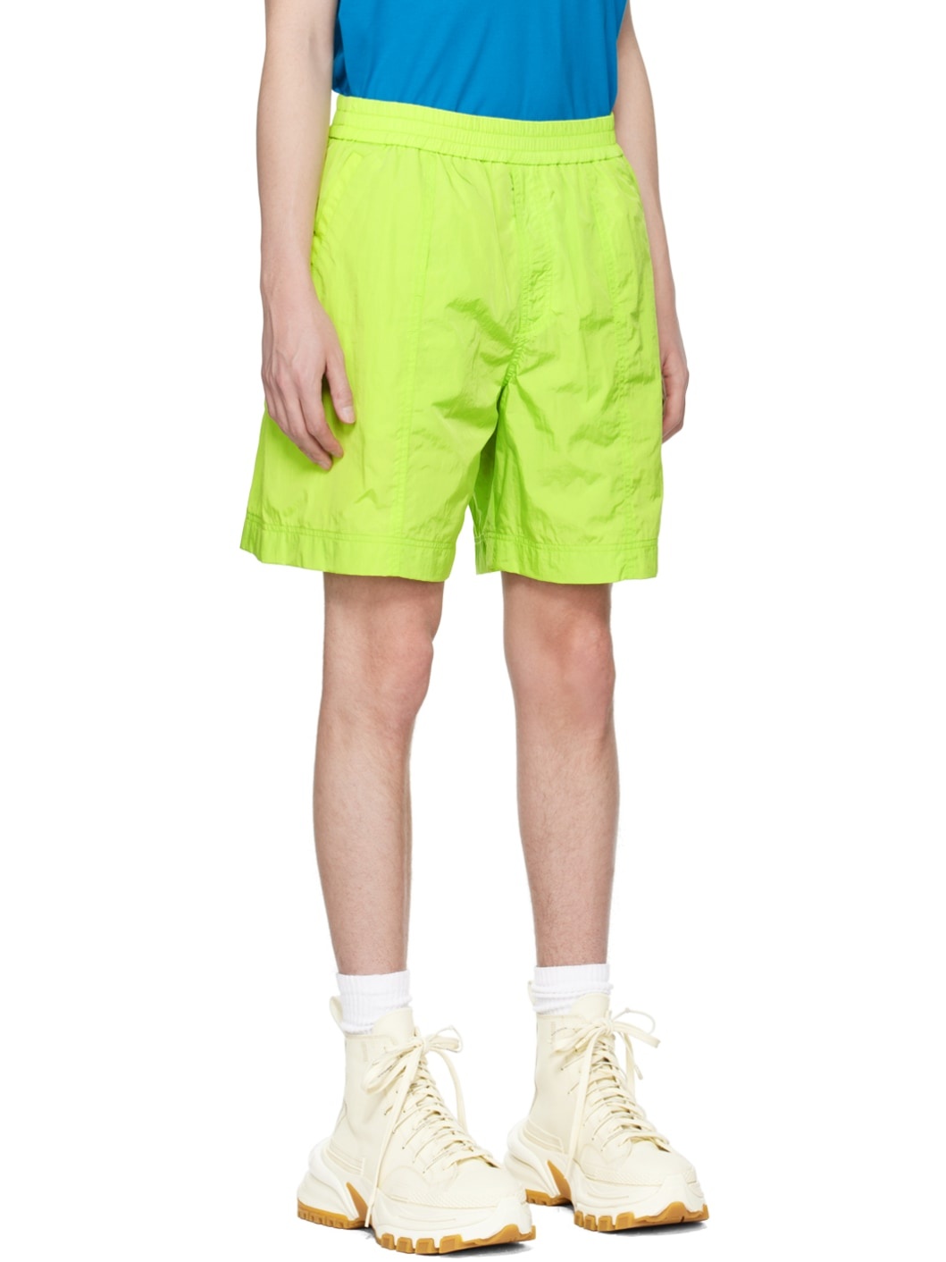 Green Paneled Shorts - 2