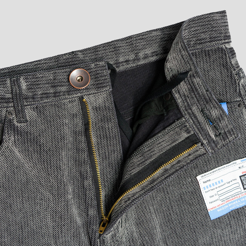 Maison MIHARAYASUHIRO WIDE TAPERED FLOCKED DENIM PANTS outlook