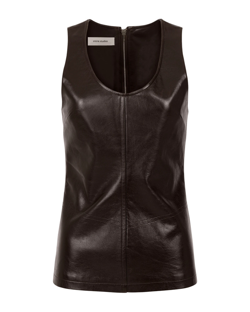 LEATHER TANK DARK BROWN 5