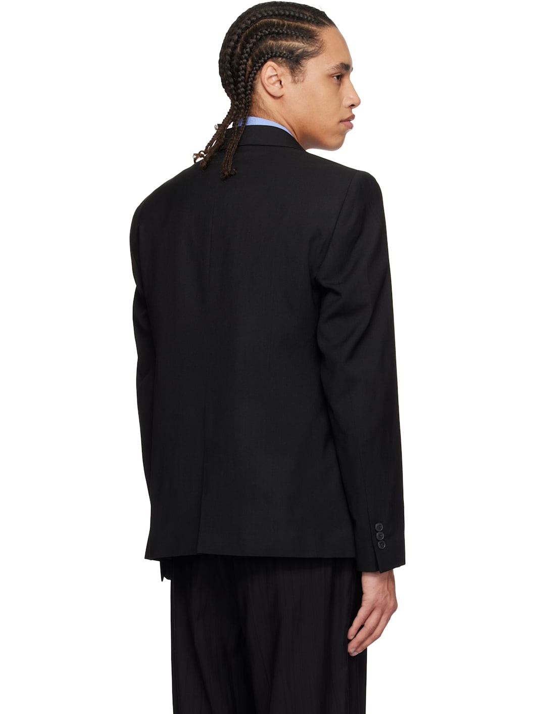 Black Single Breasted Blazer - 3