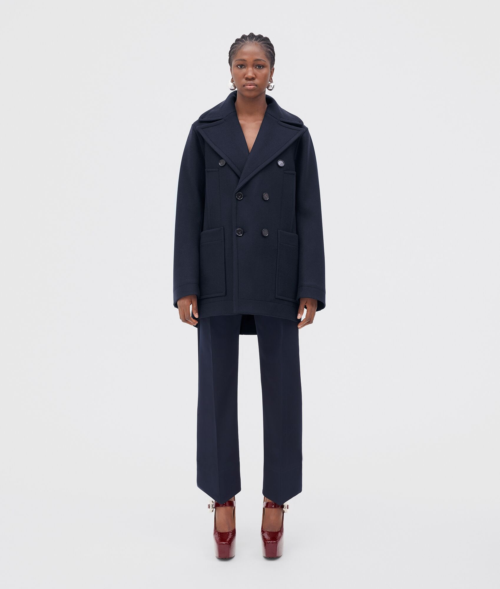 Bottega Veneta Black Felted Coat