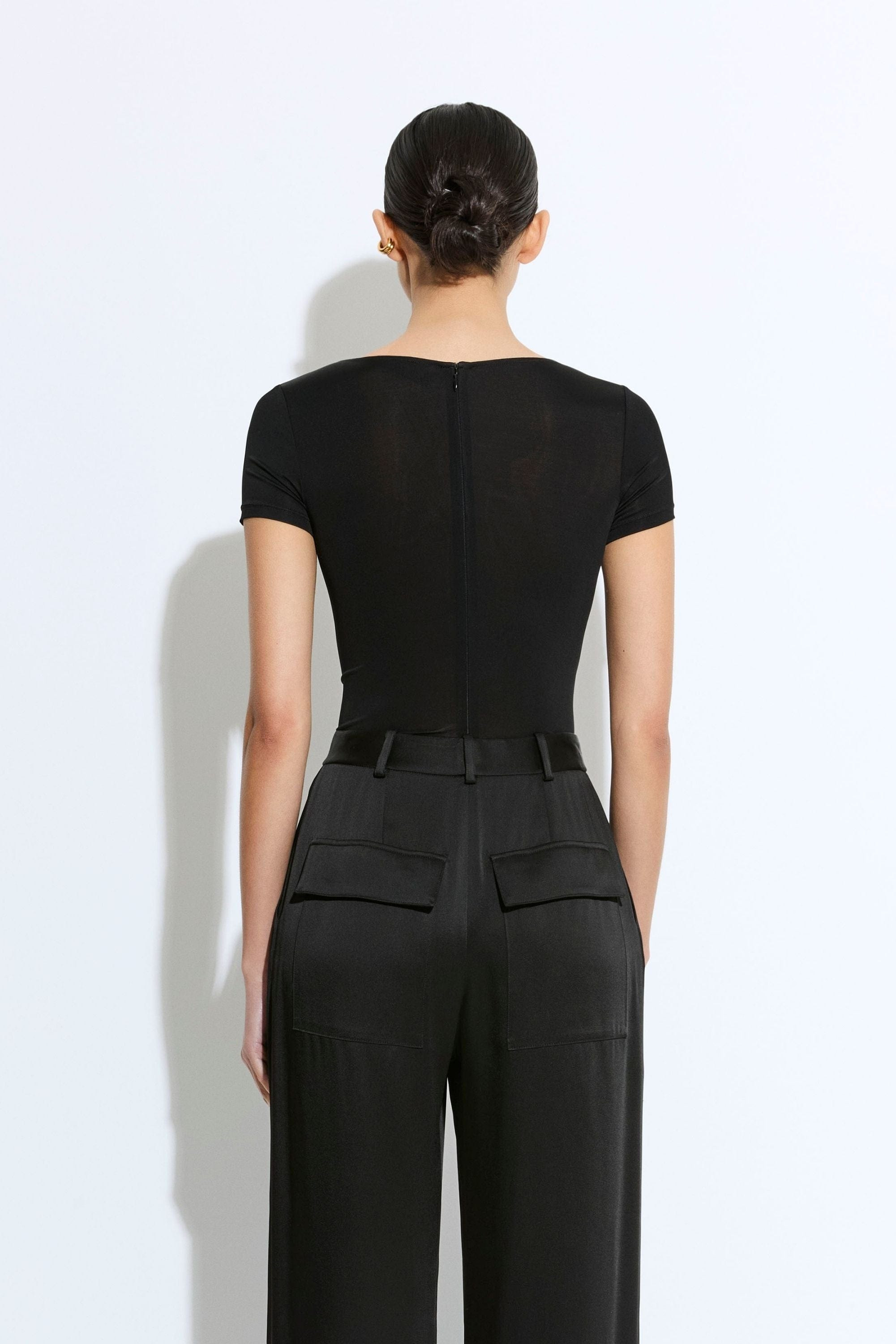 Jersey Short Sleeve Boatneck Bodysuit - 3