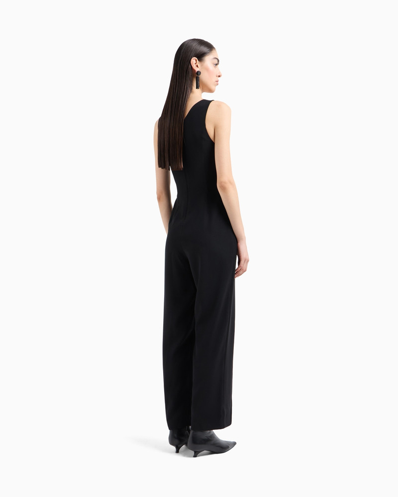 V-neck jumpsuit in technical cady 3