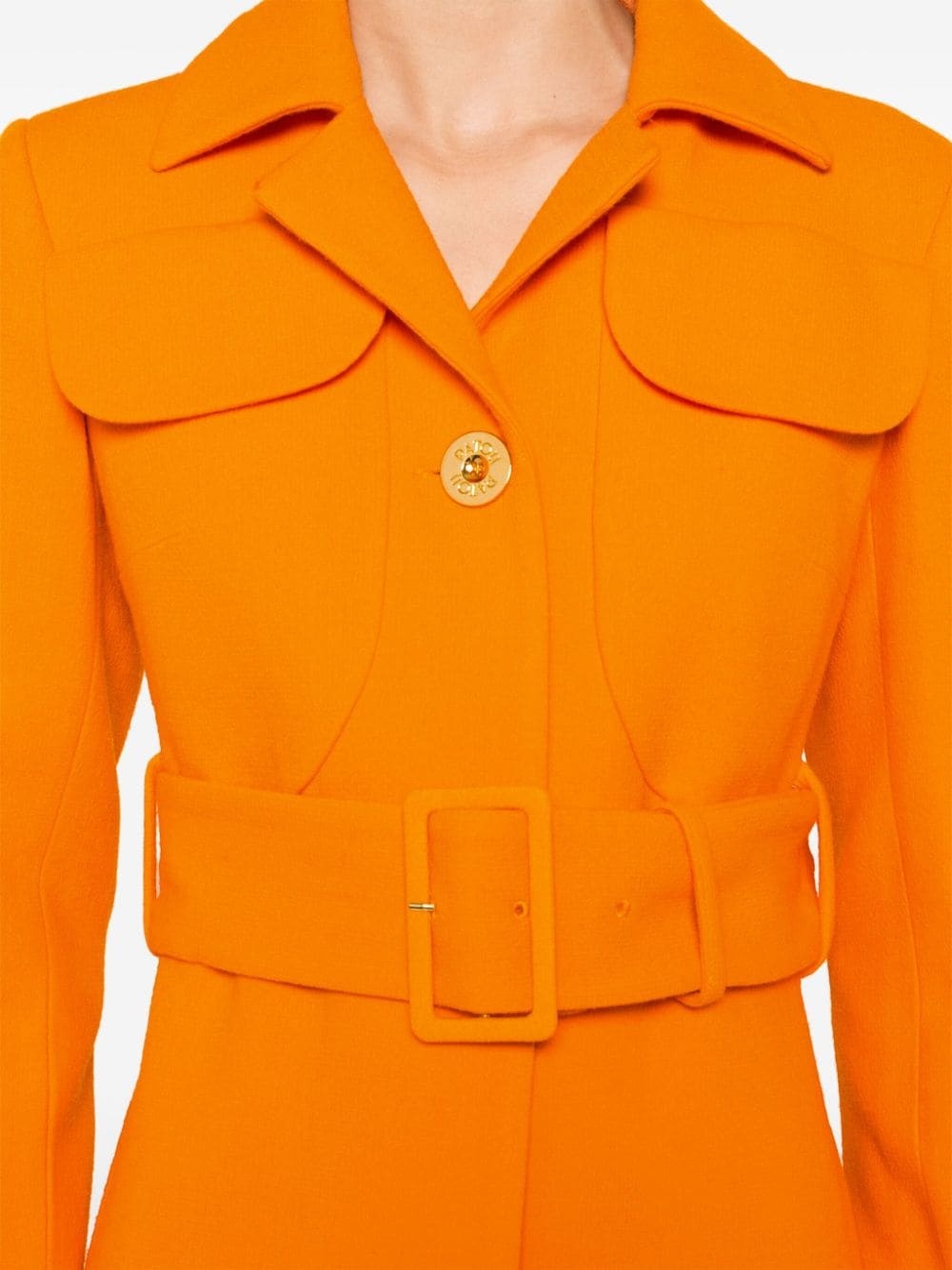 belted virgin wool blazer - 5
