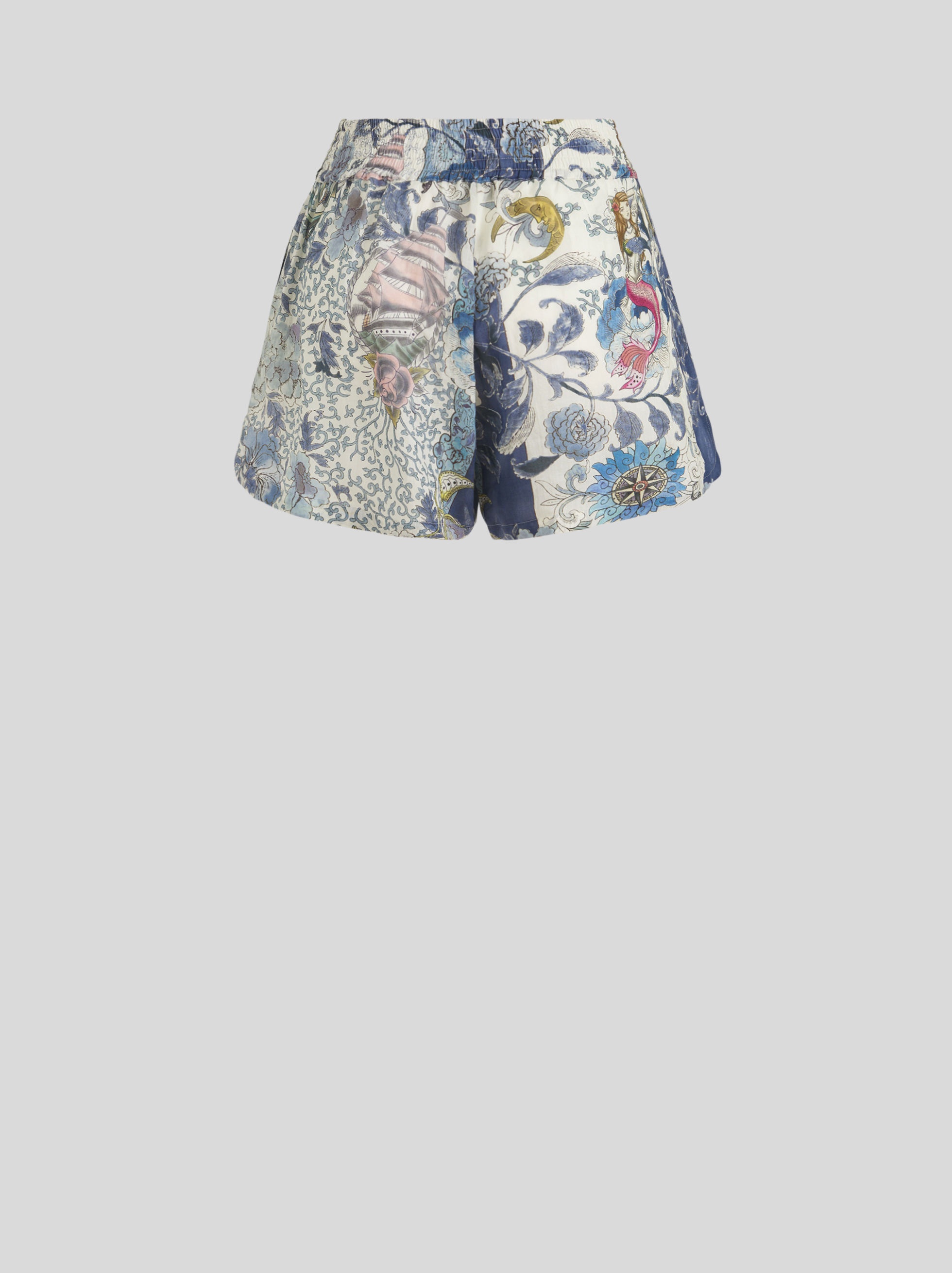 SHORTS IN RAMIE WITH OLD SCHOOL TATTOO PRINT - 5