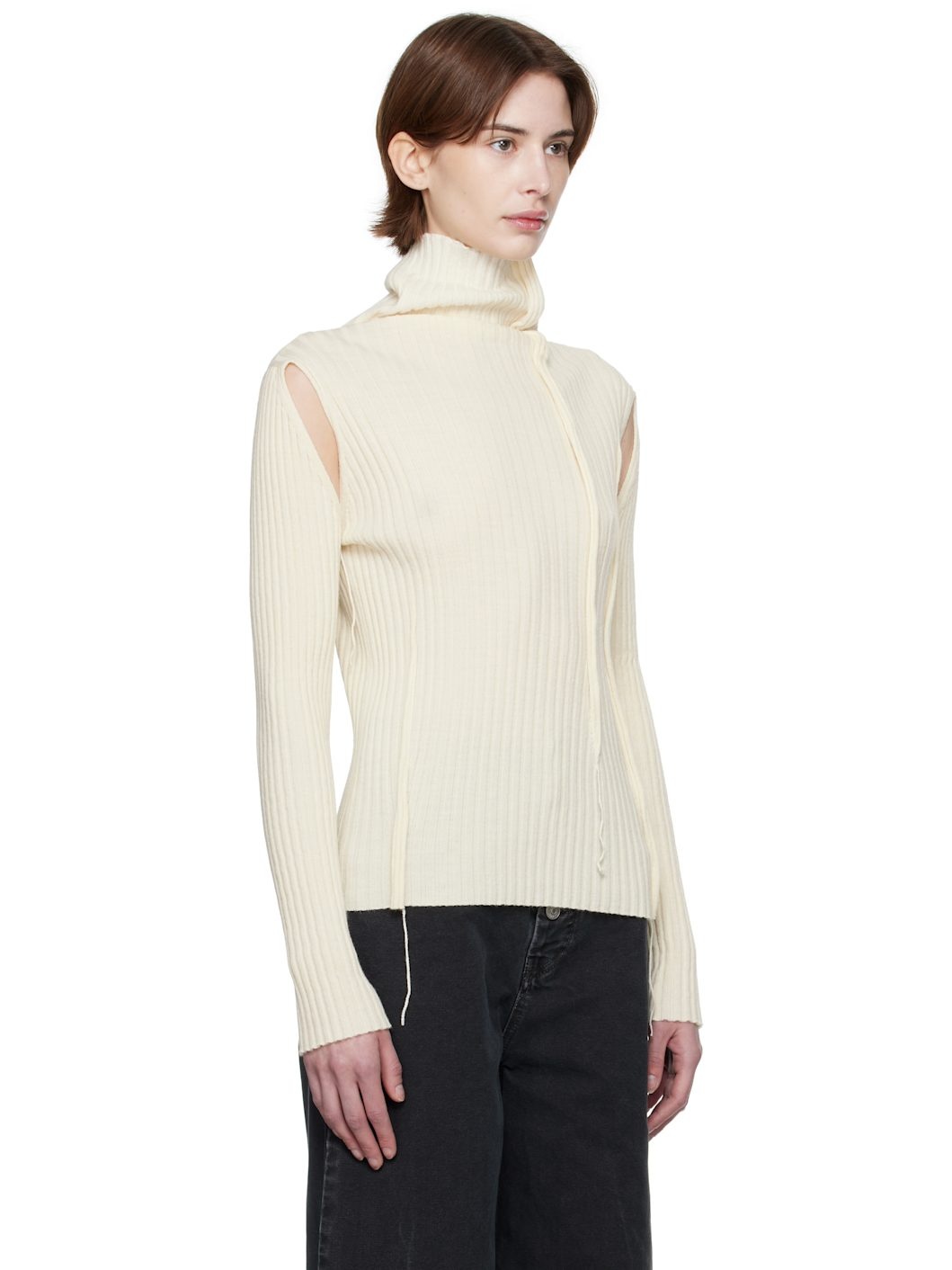 Off-White Darted Rib Turtleneck - 2