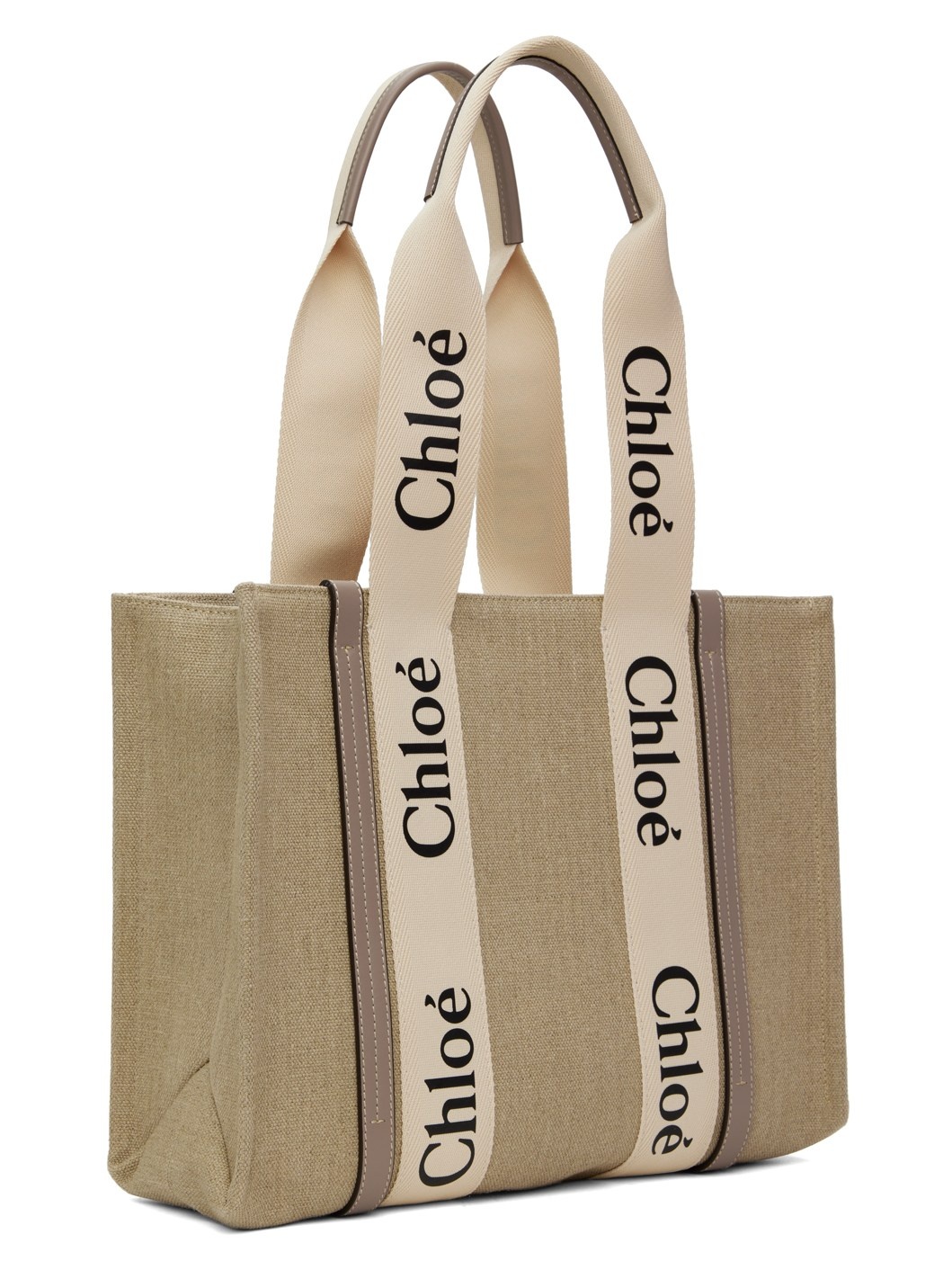 Beige Medium Woody Tote - 3