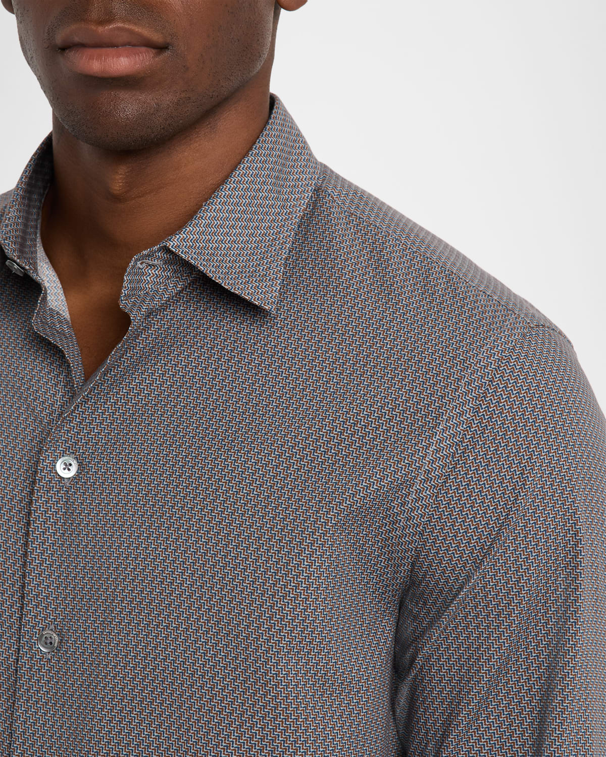 Men's Cotton Diagonal Wave Sport Shirt - 4