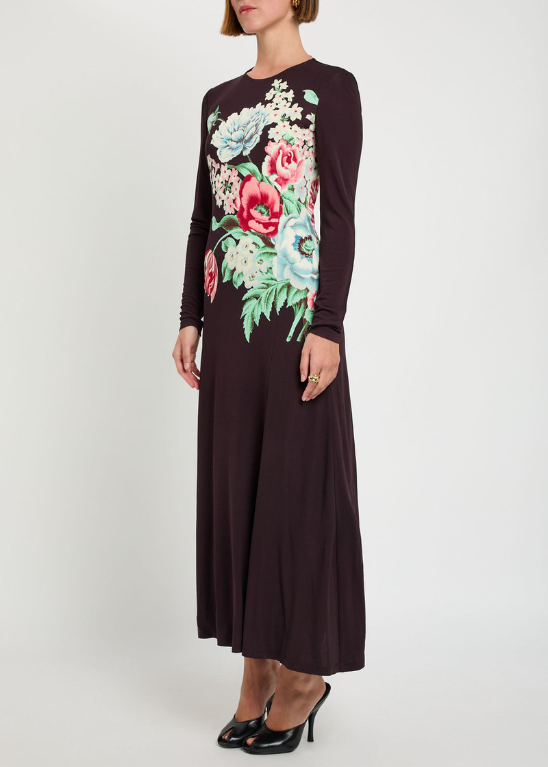 TORY BURCH Tory Burch Floral-print Jersey-mesh Midi Dress outlook