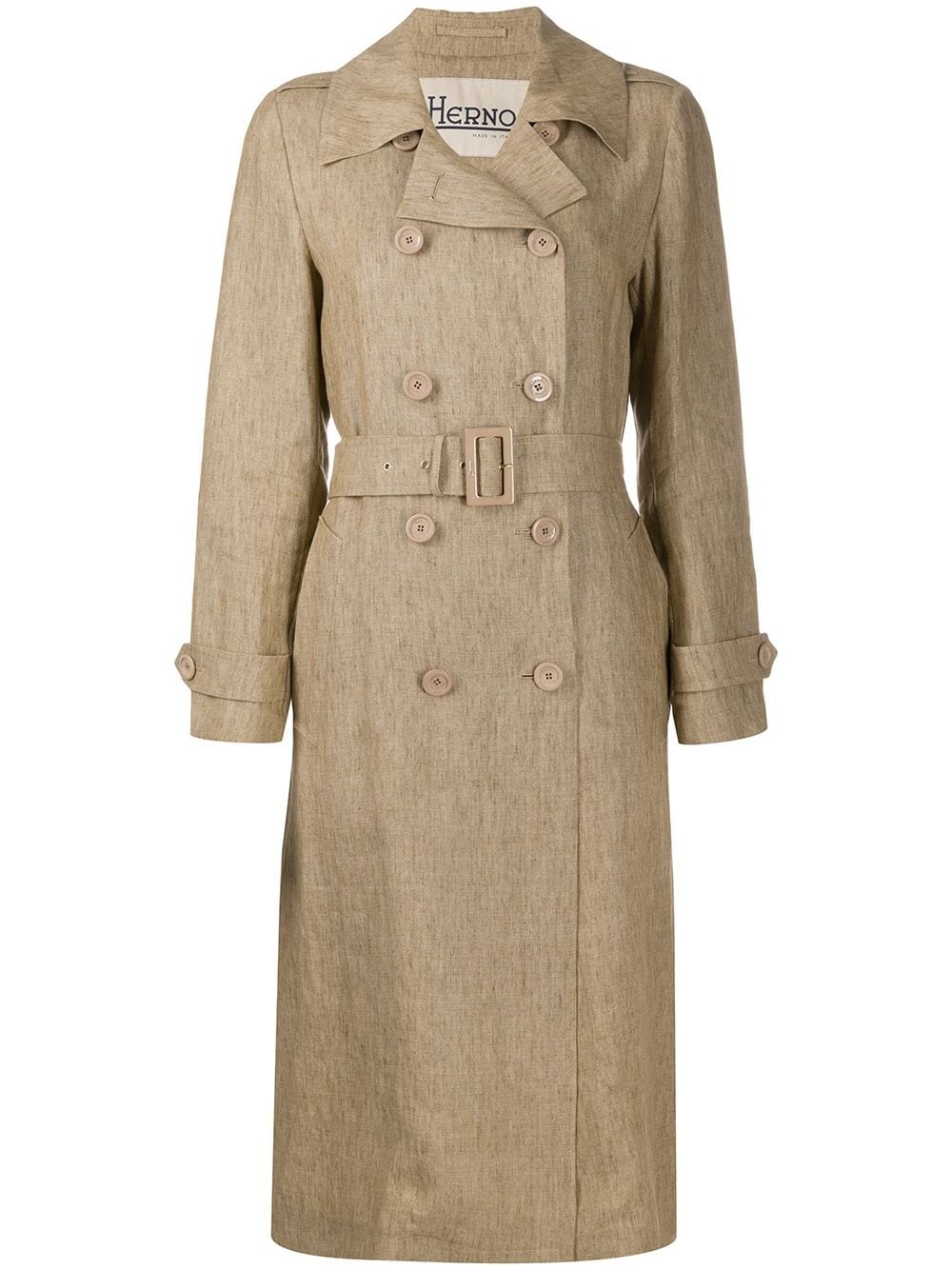 long belted trench coat - 1