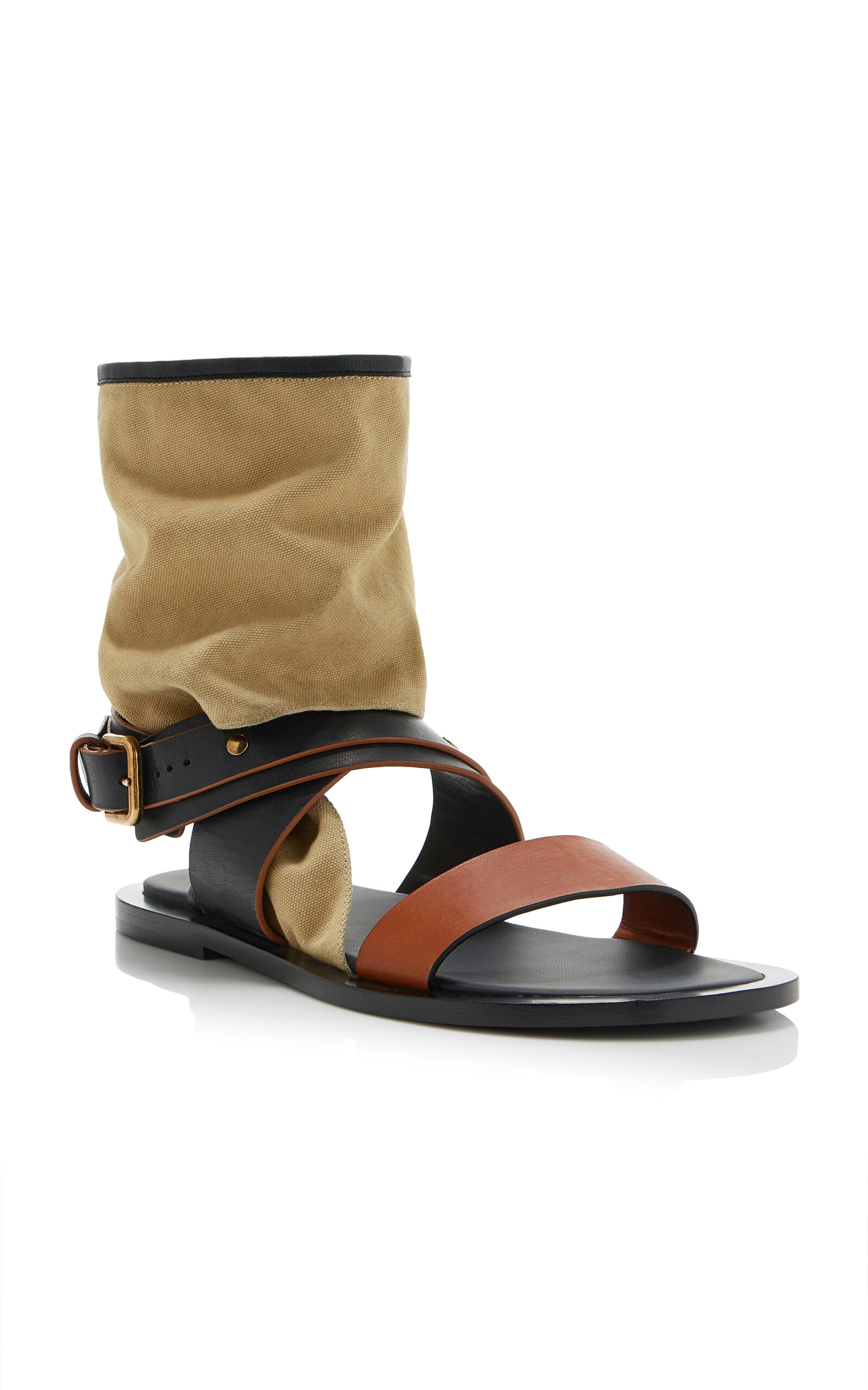 Gladiator Leather Wrap Sandals brown - 4