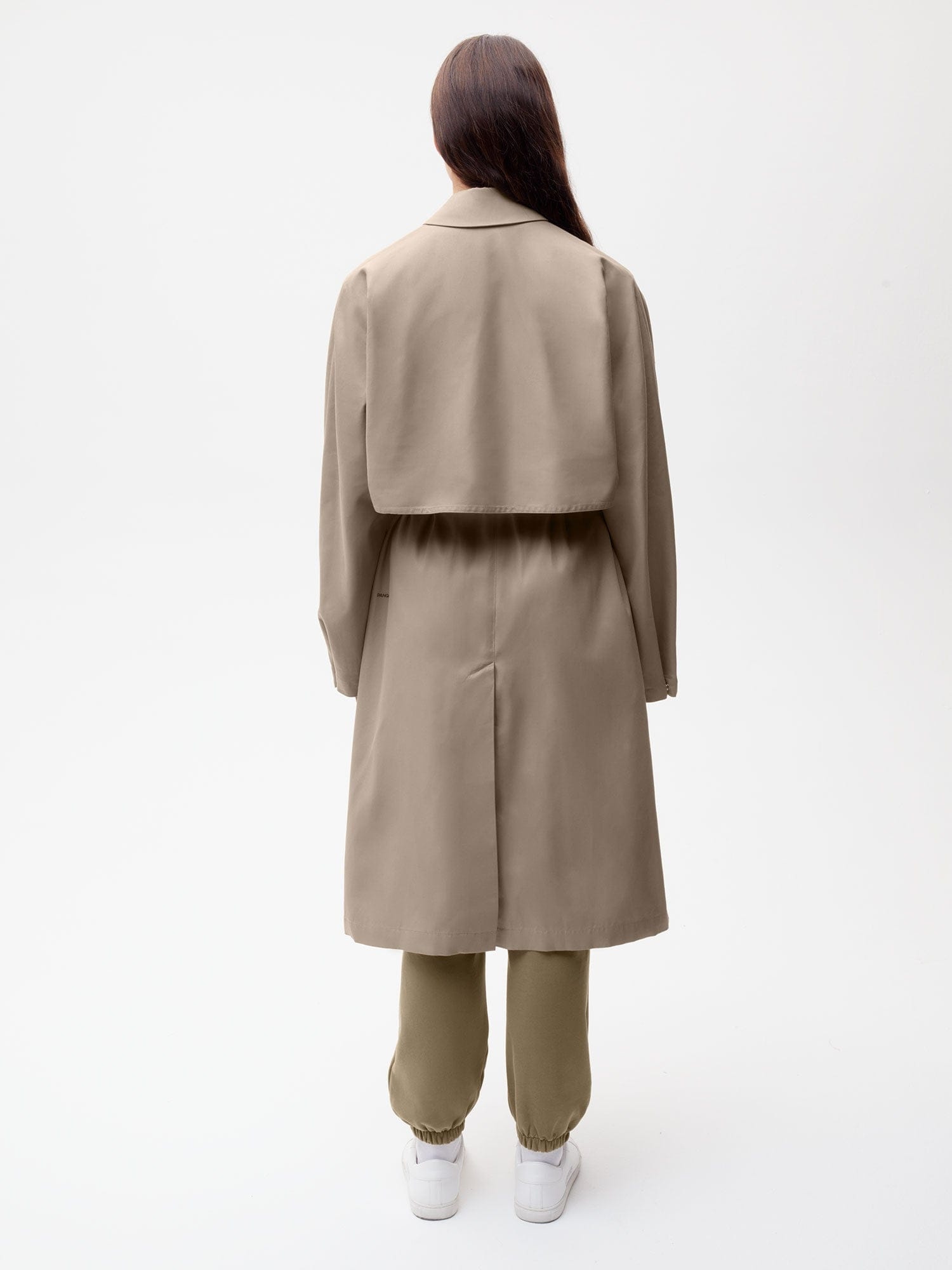 Womens Organic Cotton Trench Coat - Taupe - 3
