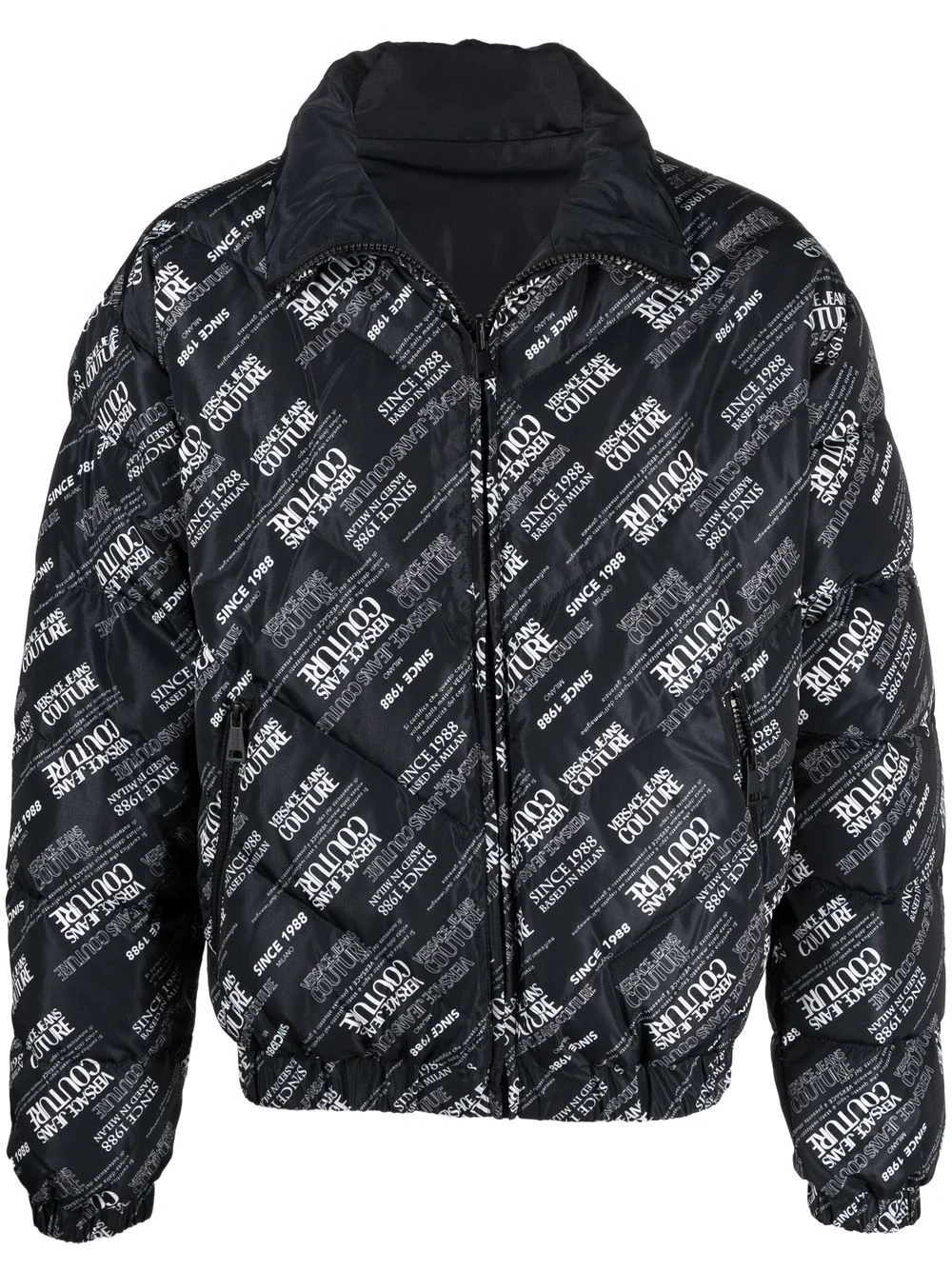 monogram-print puffer coat - 1