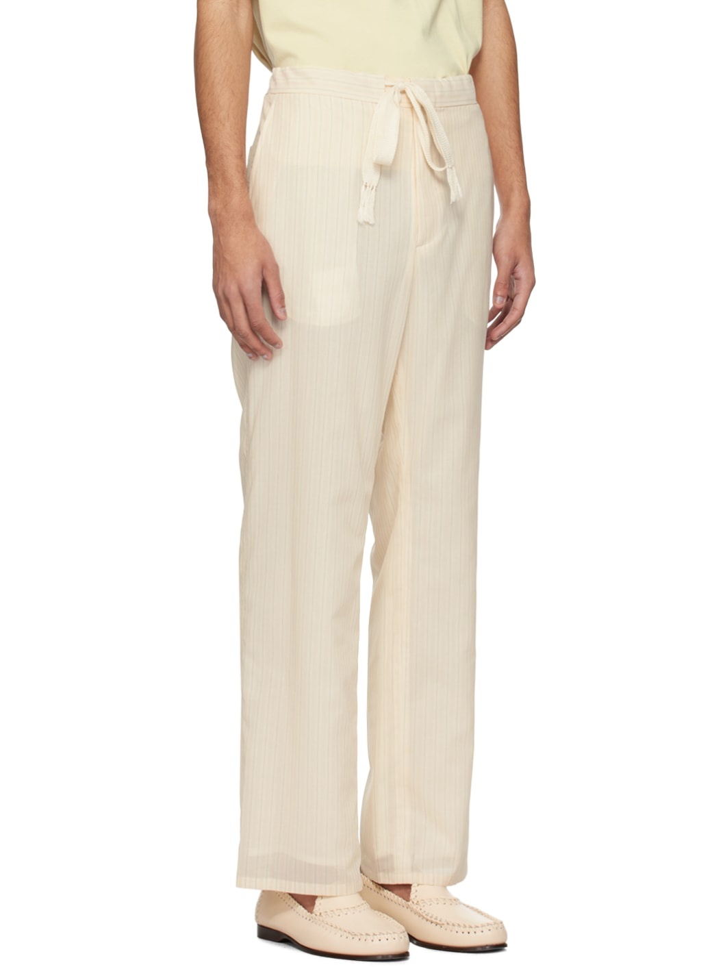 Beige Hard Twist Trousers - 2