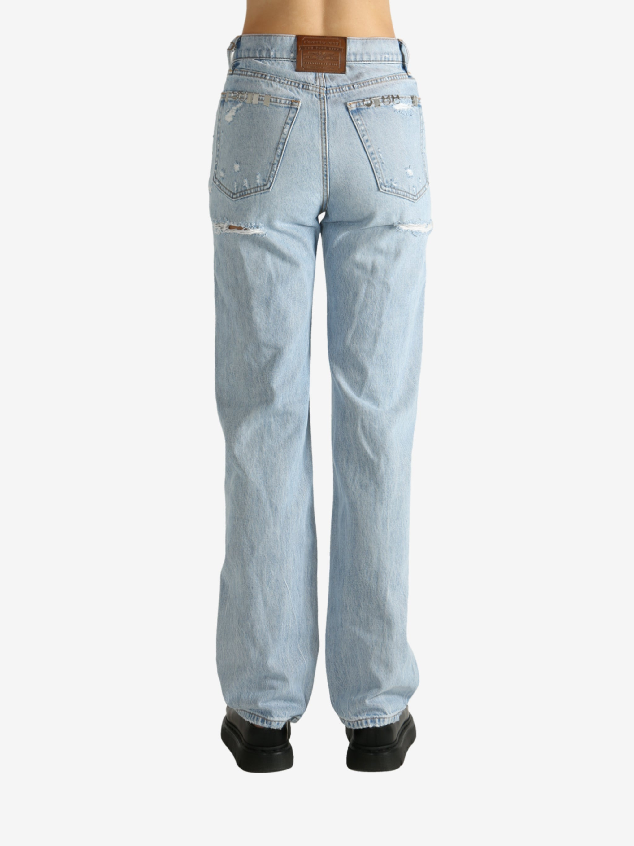 ALEXANDER WANG - Women Hardware Distressed Ez Mid Rise Jean - 3