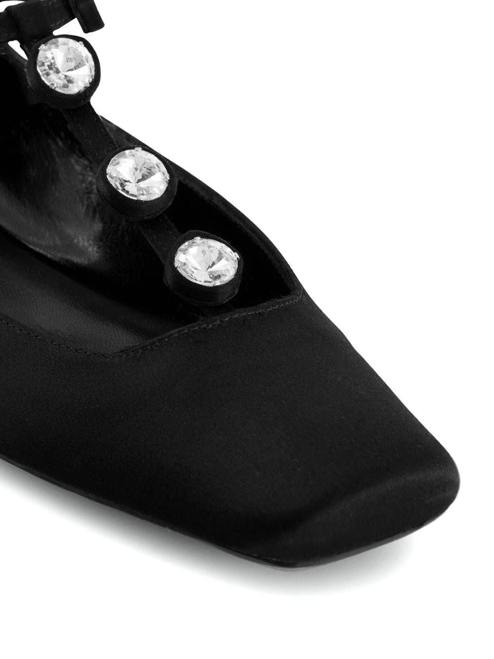 rhinestone-embellished satin ballerina shoes - 5