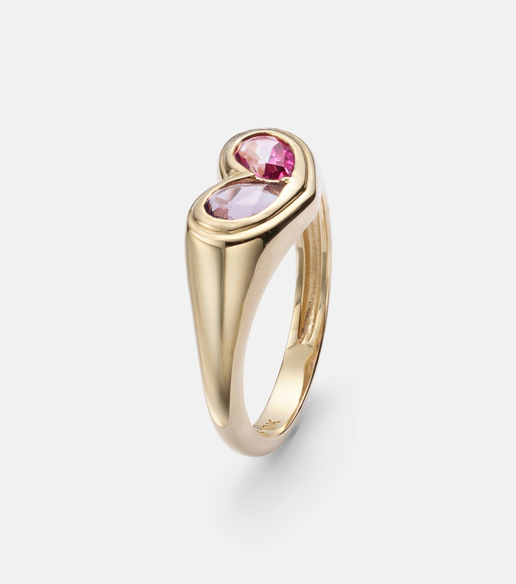 Lavender Haze 10kt gold ring with amethyst and topaz - 4