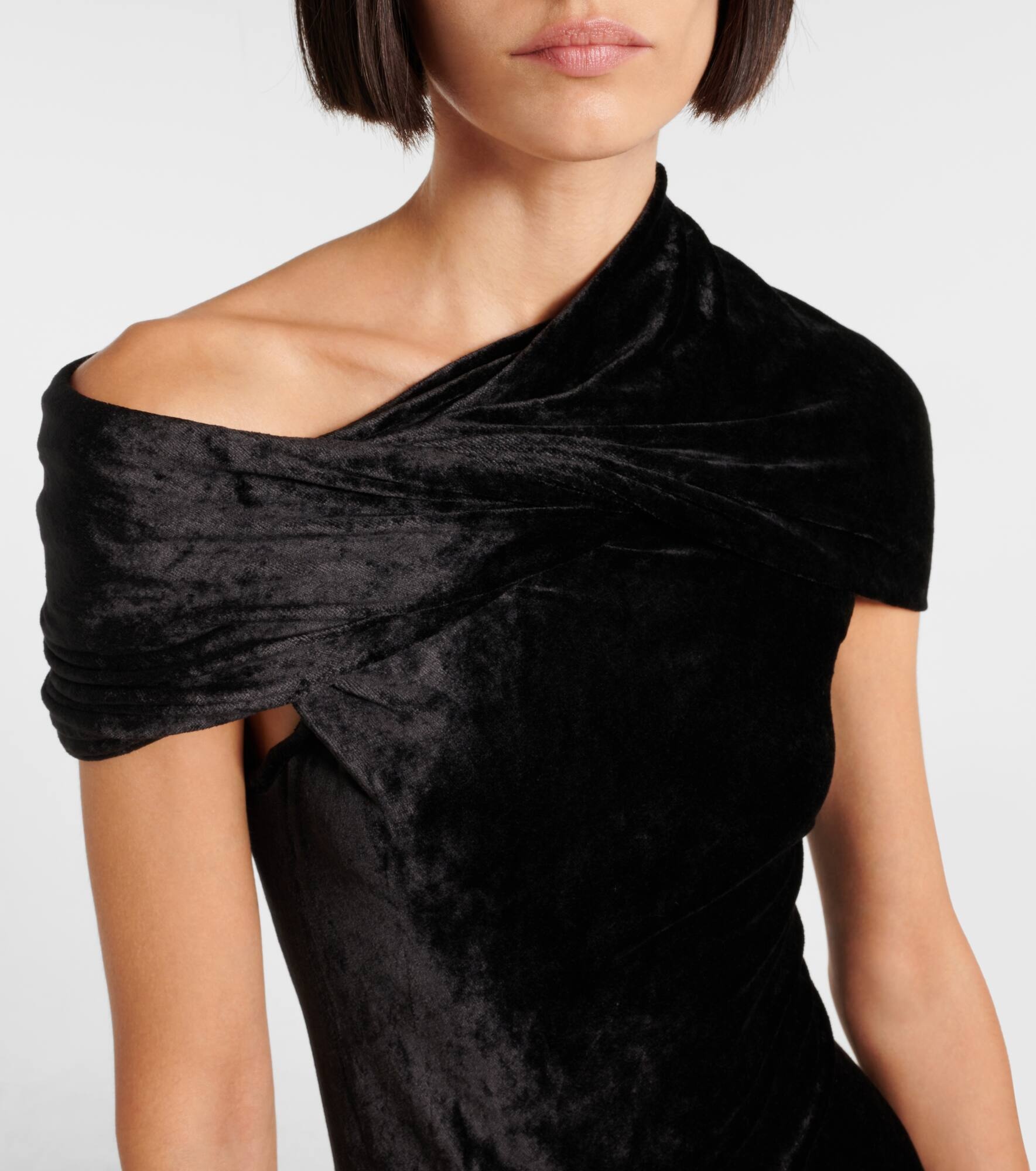 Lola asymmetric velvet gown - 4