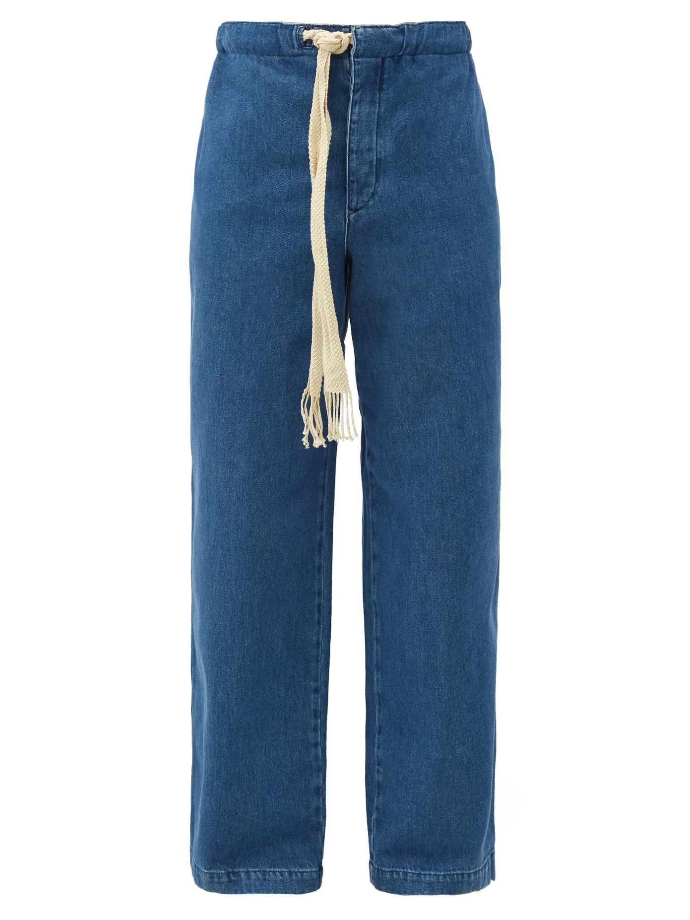 Drawstring relaxed-leg jeans - 1