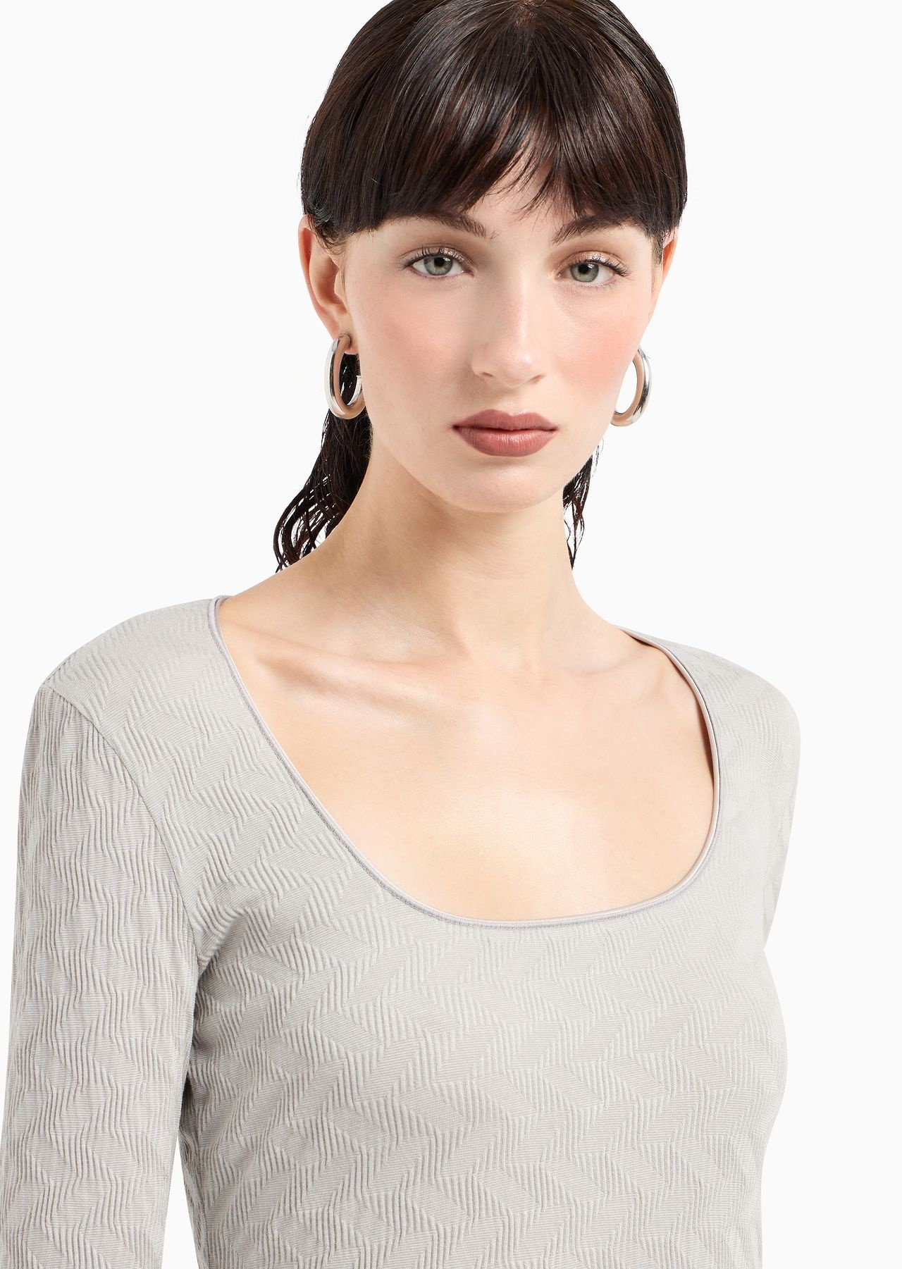 ASV crew-neck jumper in viscose and cashmere jacquard jersey - 5